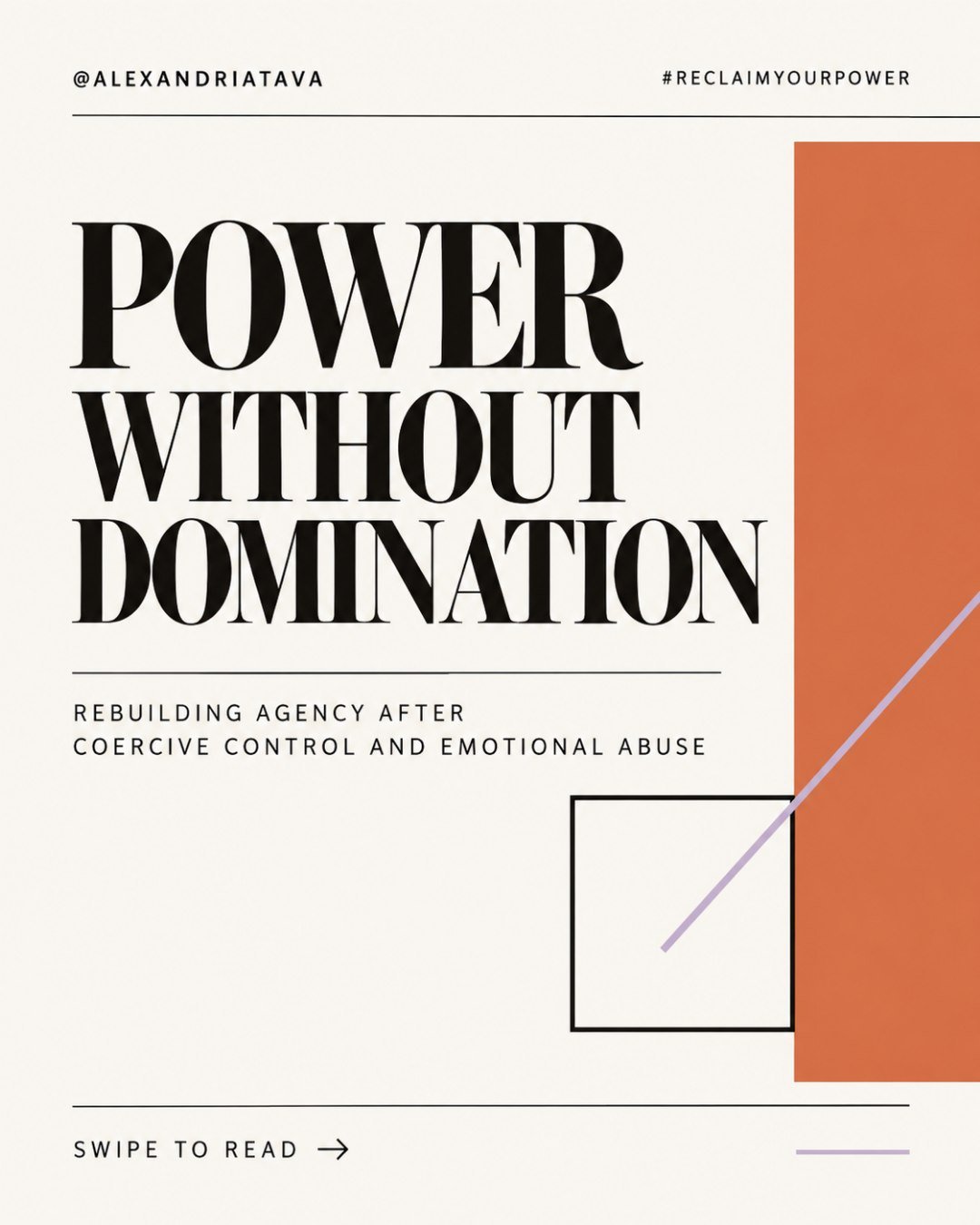 Power is not the ability to control someone else.
It is the freedom to direct your own life. 🍊💜 

After coercive control or emotional abuse, power can feel complicated&mdash;even dangerous. You may have learned that expressing a preference caused c