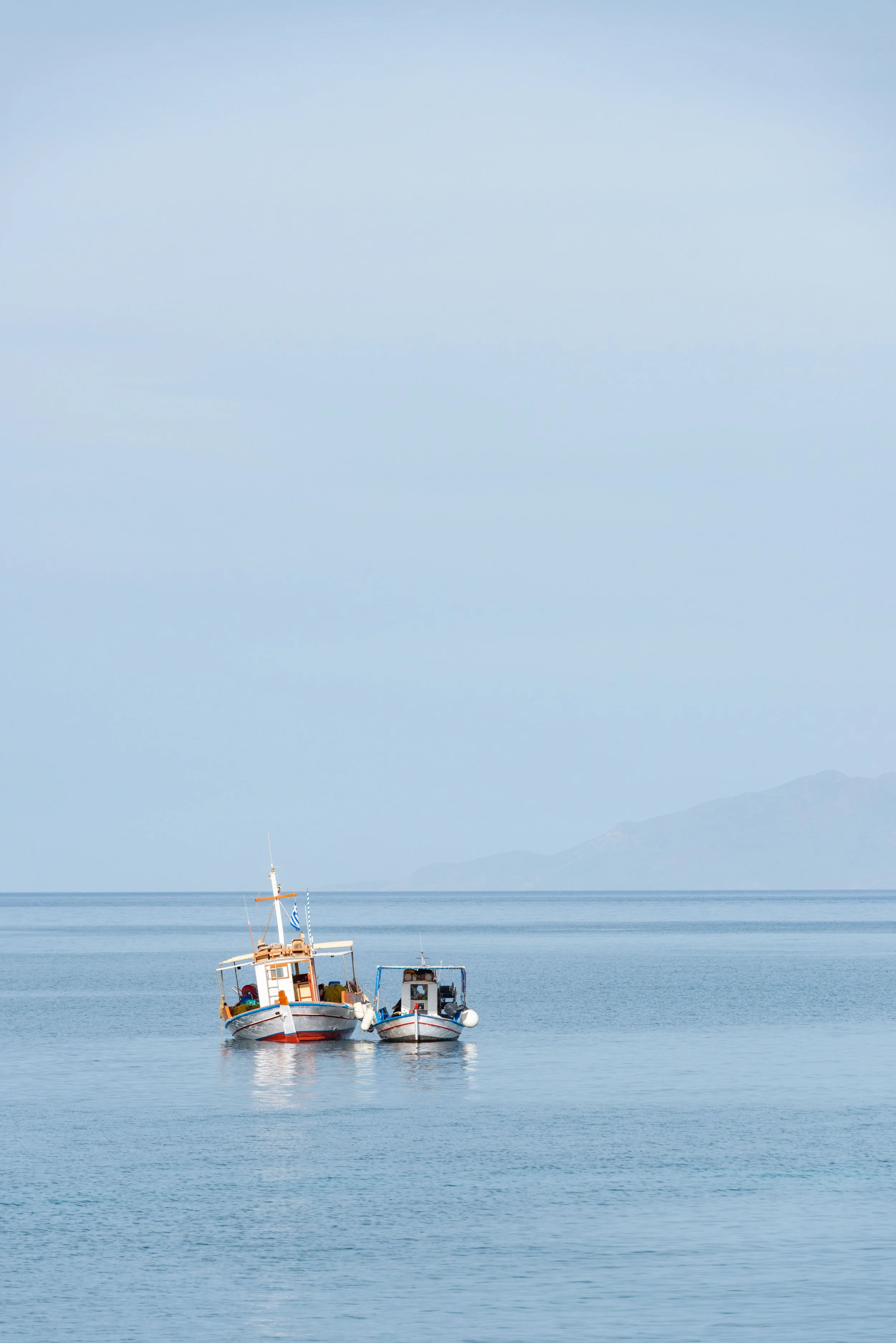 Two boats in the sea