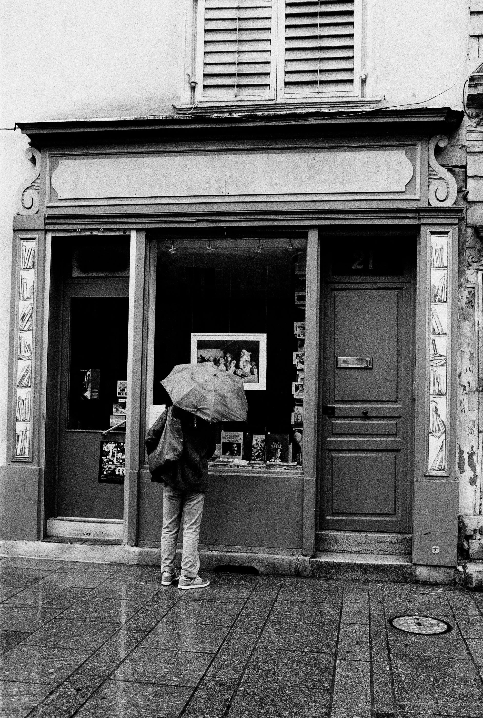 A trip to the bookstore in the rain