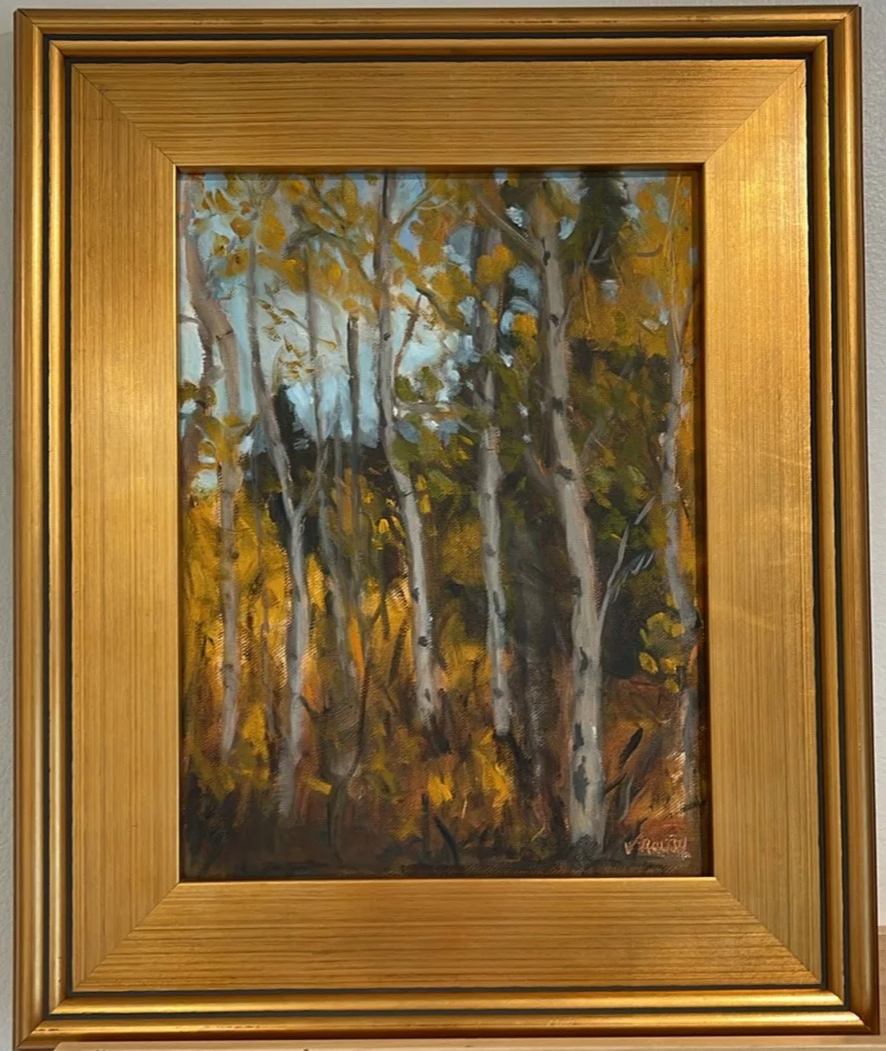 BCC Aspens, 9"x12" oil on board