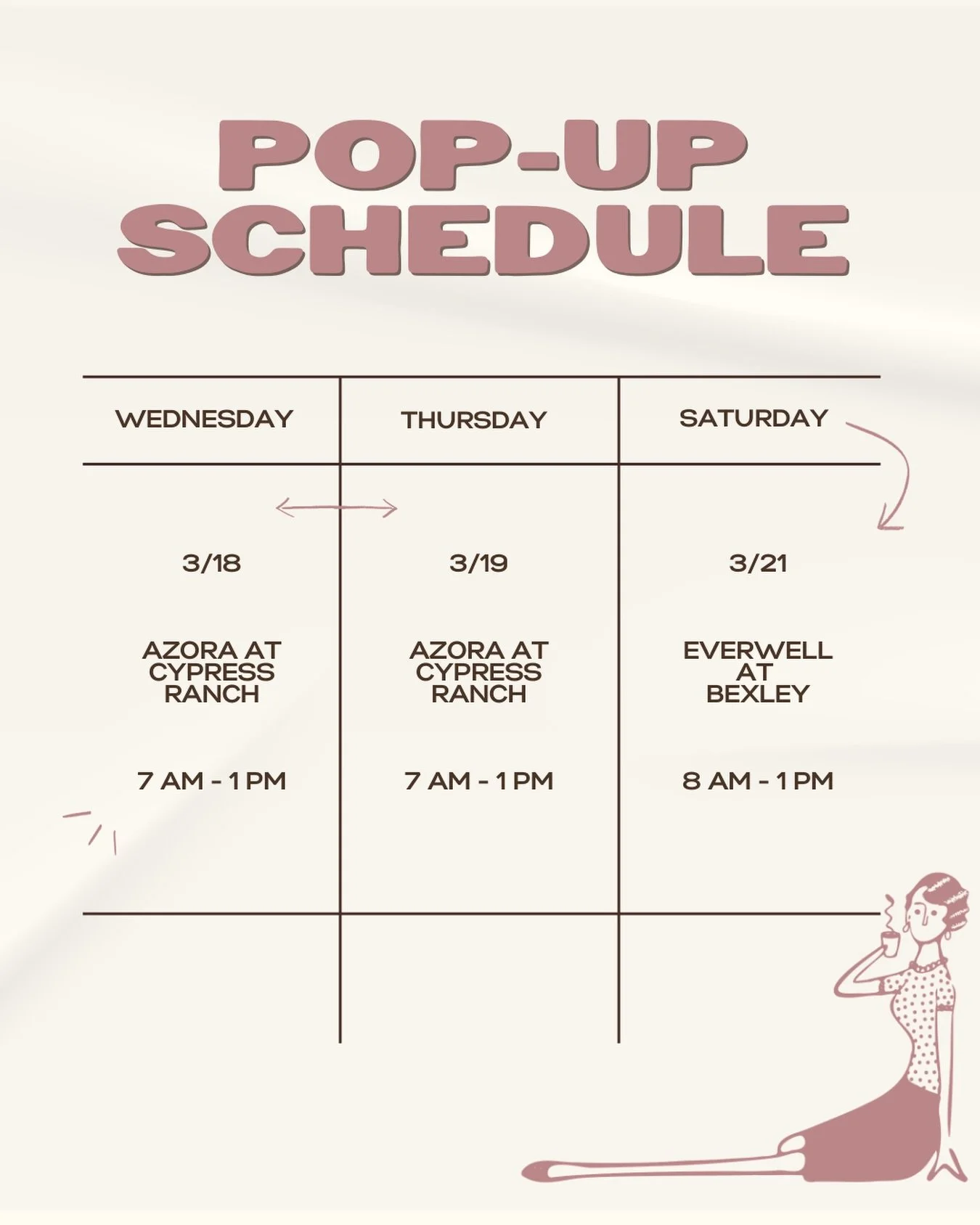 We will be out and about this week and can&rsquo;t wait to see you there!! 💕