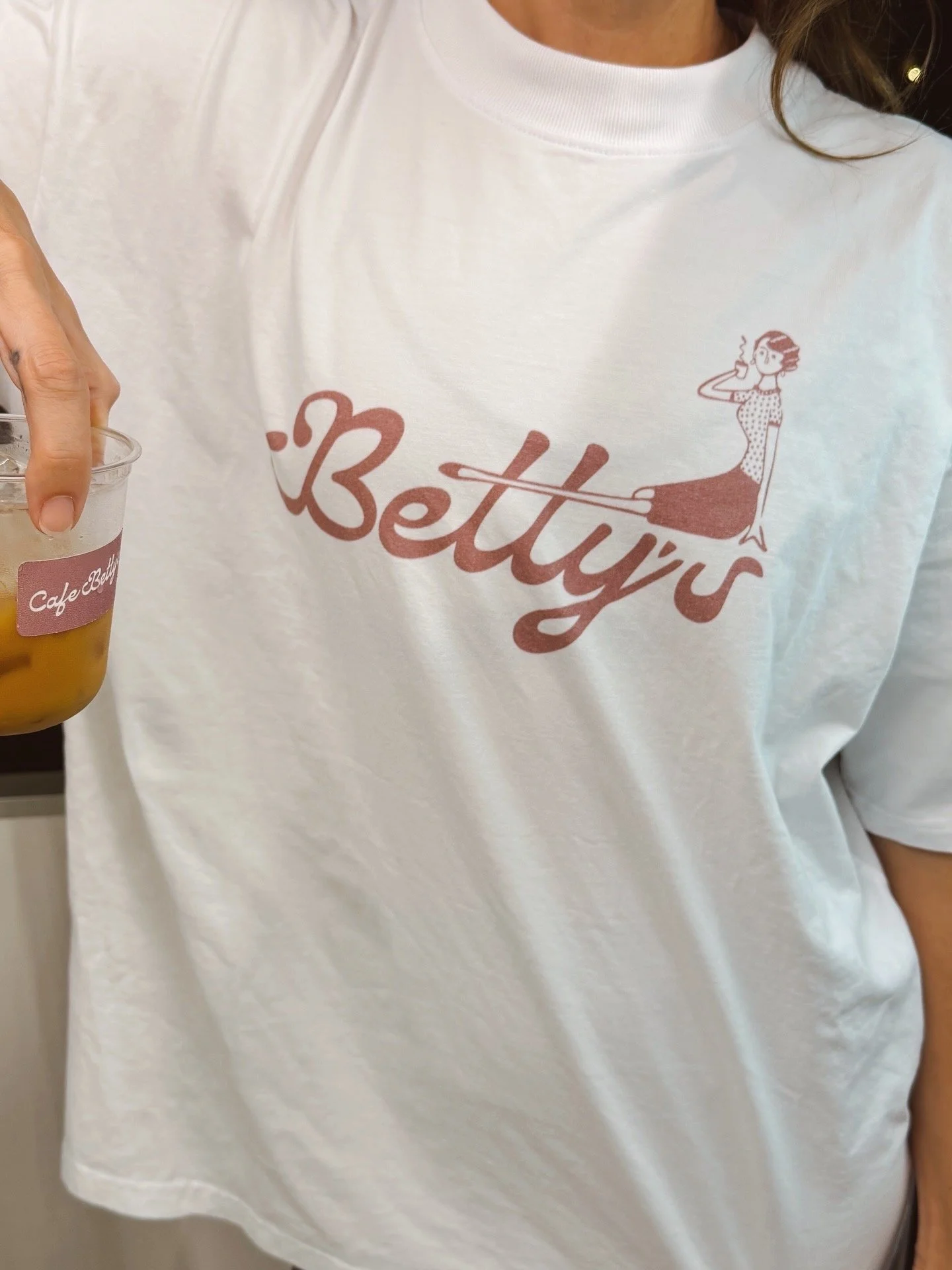 Oversized White High Neck Betty's T-Shirt