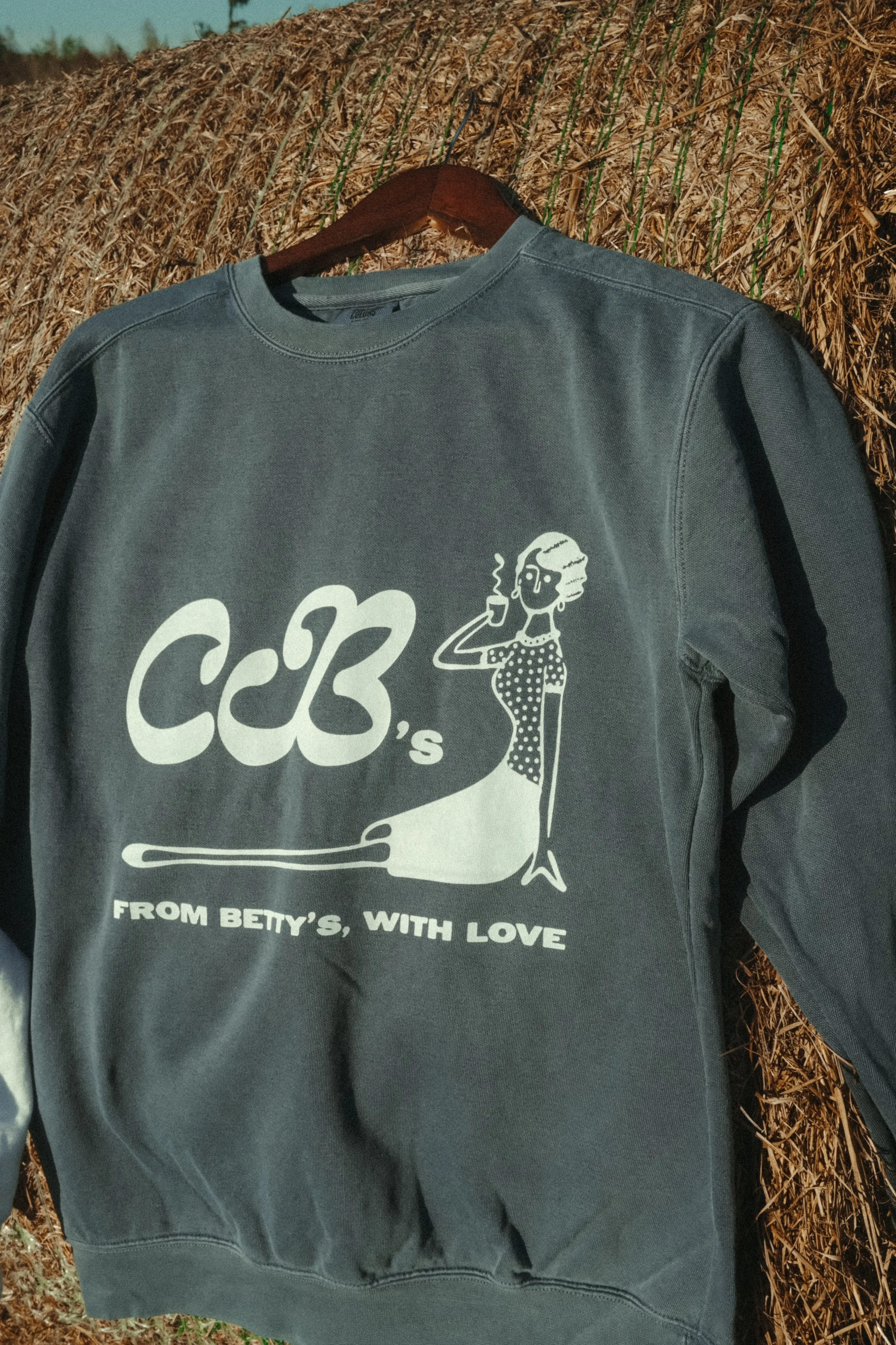 CB's Denim Blue and White Logo Crewneck