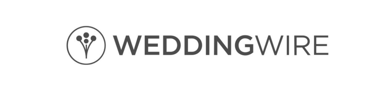 WeddingWire logo with a stylized flower icon and the words 'WeddingWire' in black text.