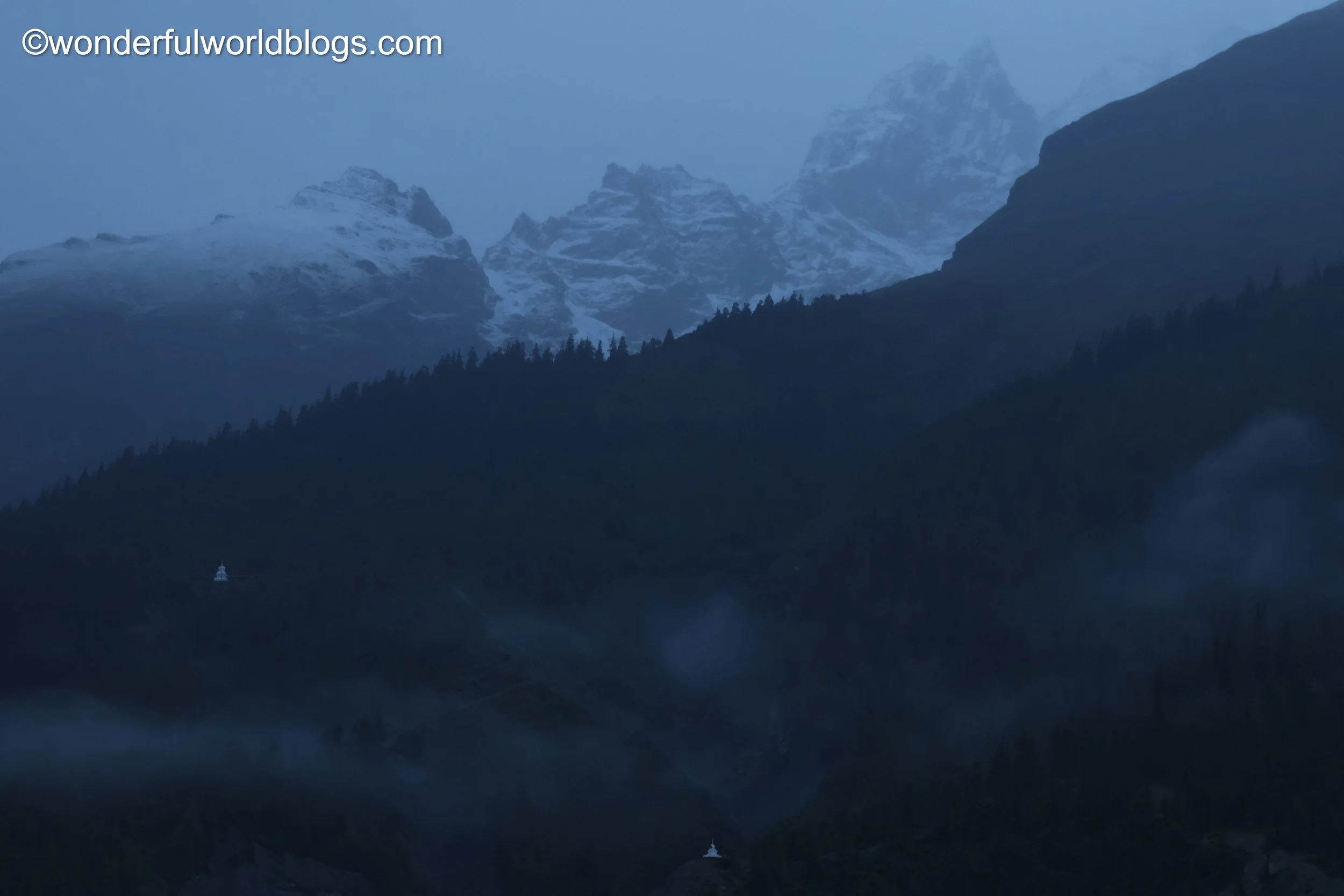 Mountains on the Annapurna Circuit Trek Nepal