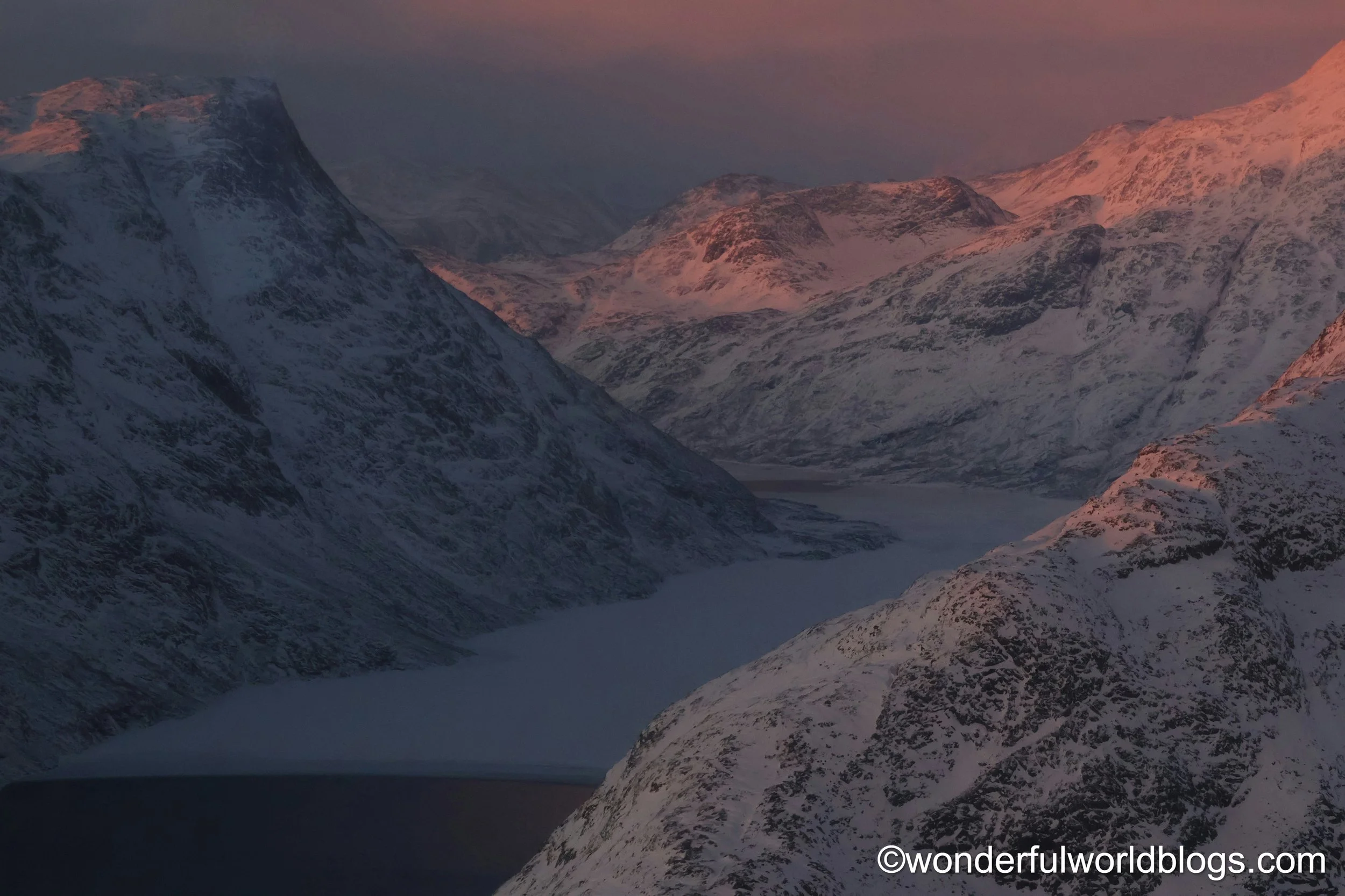 Glacier and mountains Greenland