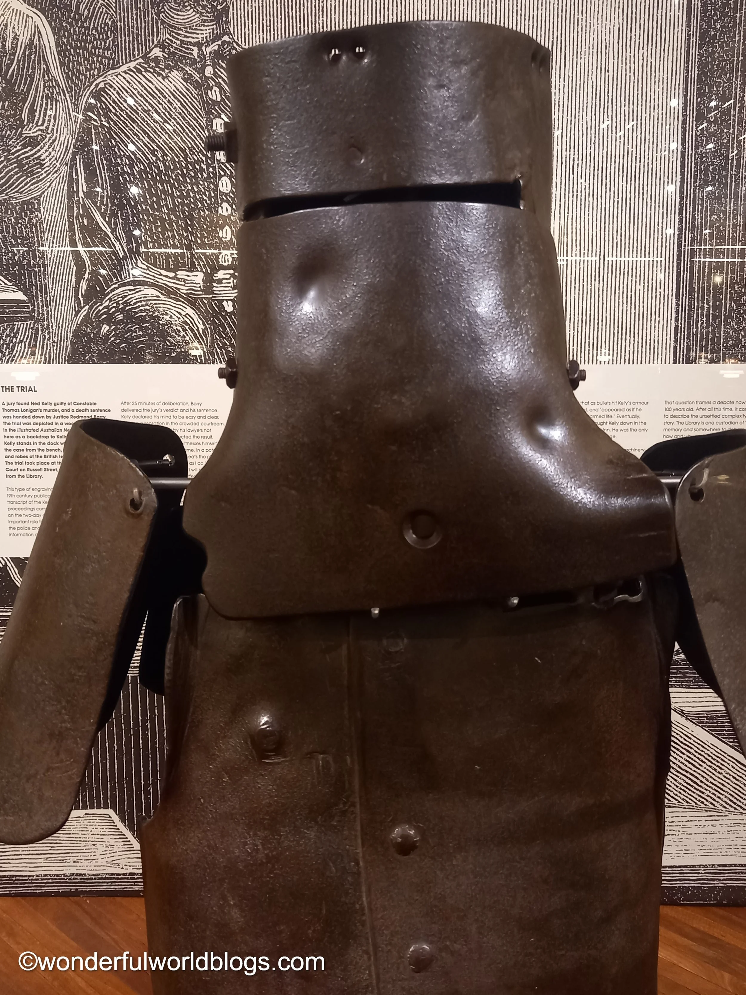 Ned Kelly's armour in Melbourne Australia