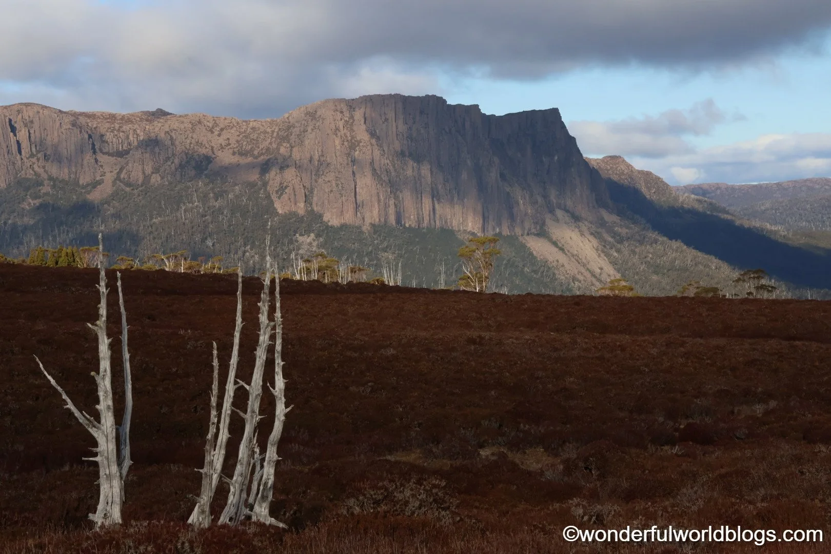 Pelion Gap view on Overland Track in Tasmania Australia