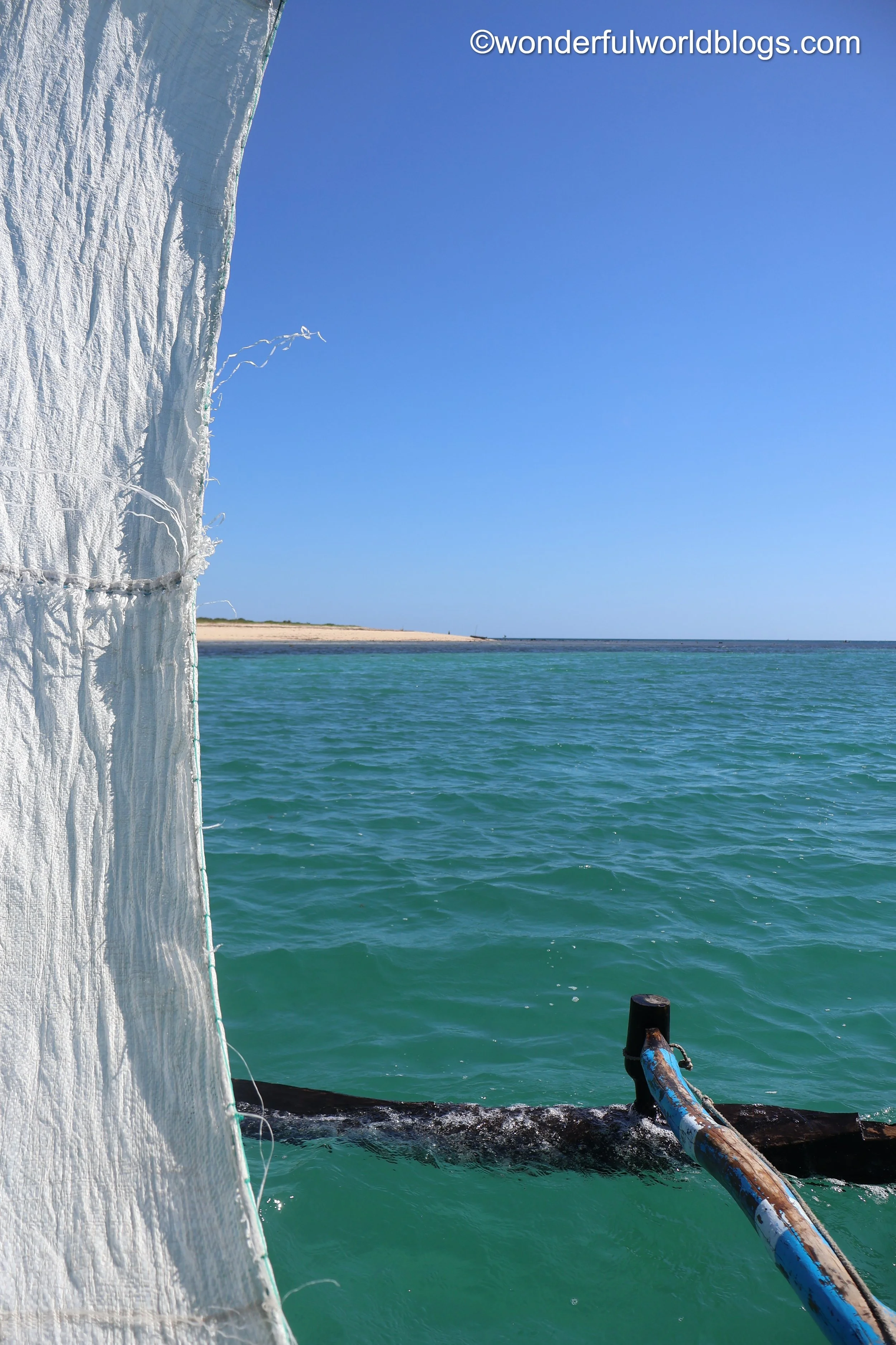 Boat on blue sea in Madagascar