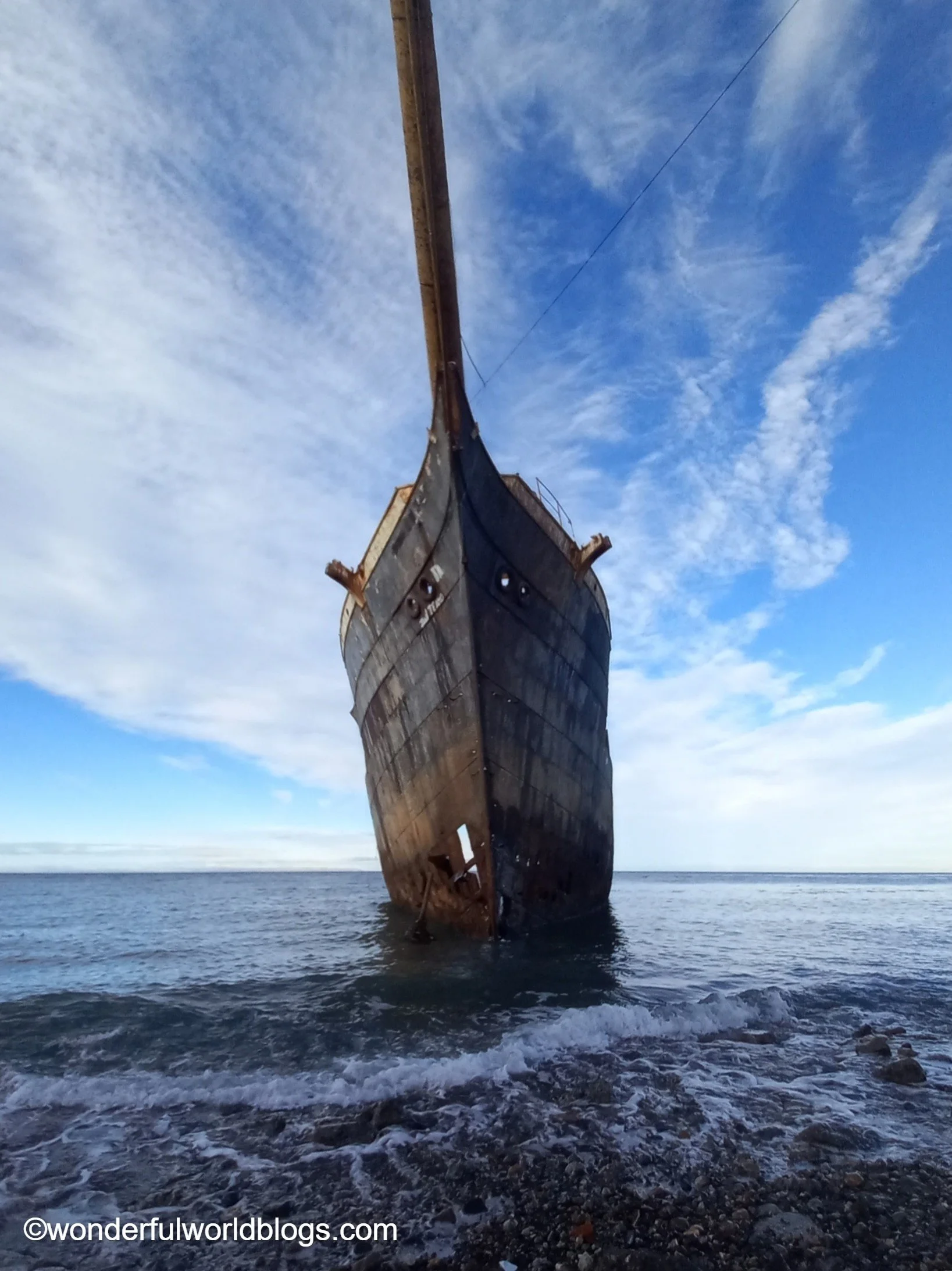 Shipwreck near Punta Arenas in Patagonia