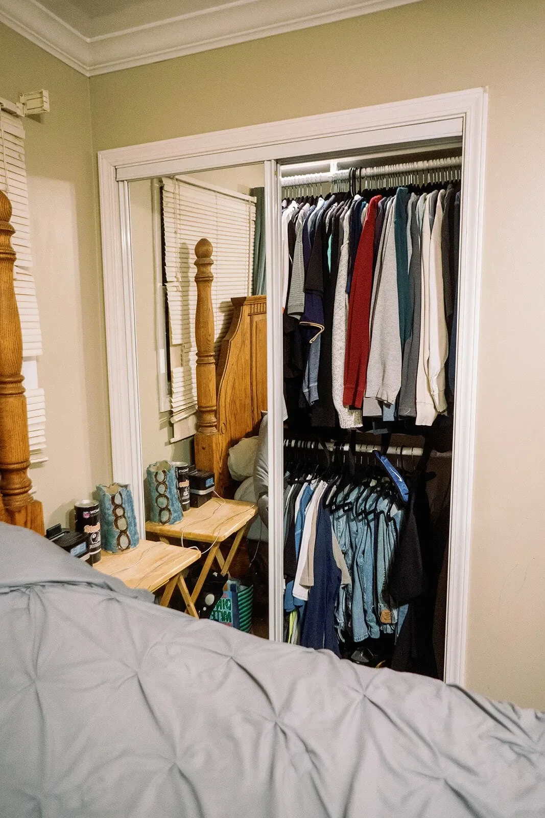 After of an organized closet with items organized by type