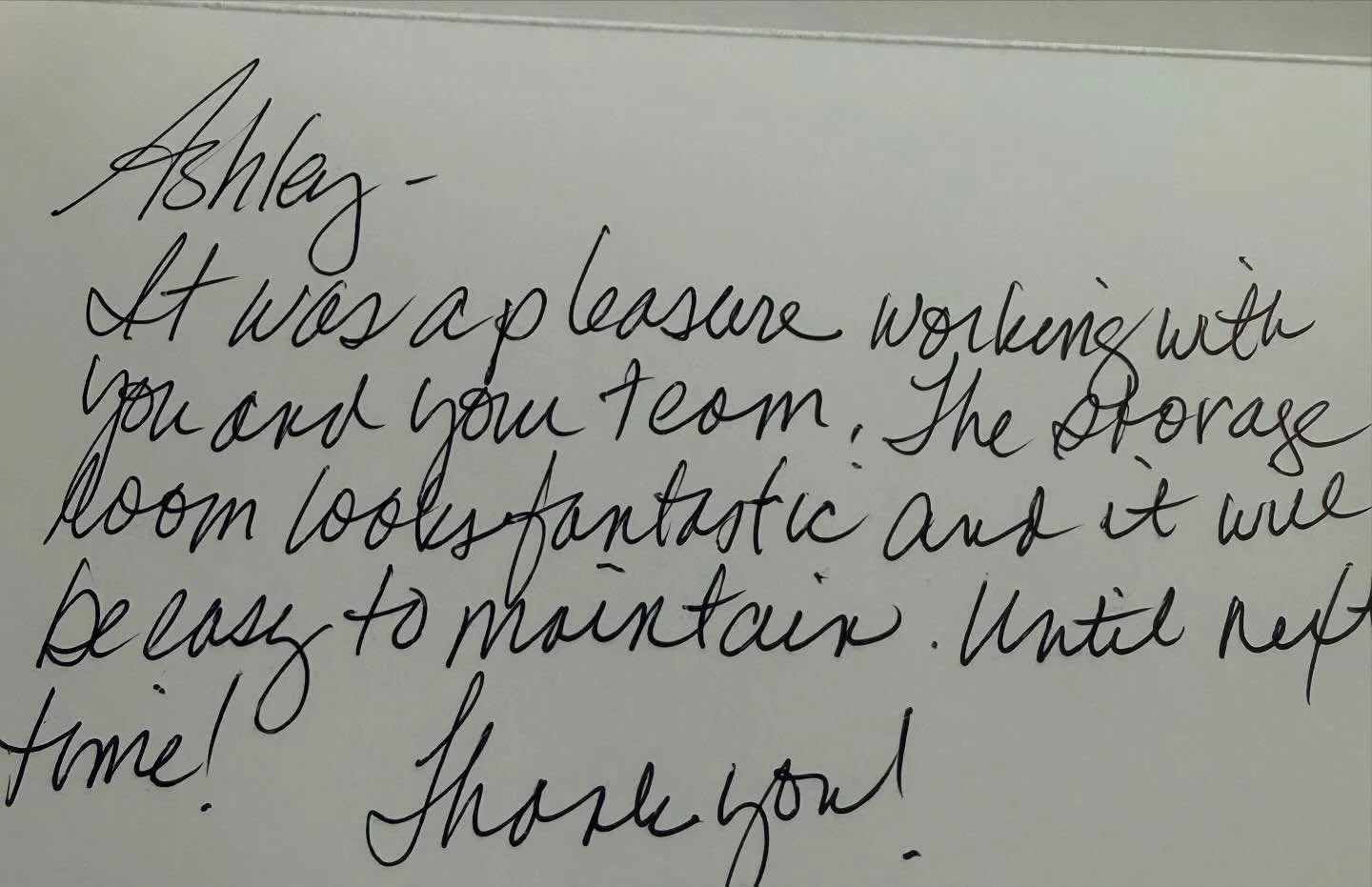 Handwritten notes from clients are the best. 🩷