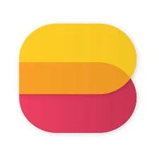 A colorful, rounded square logo with three horizontal sections in yellow, orange, and red.