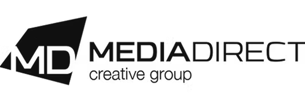 MediaDrect creative group logo with text and graphic elements.
