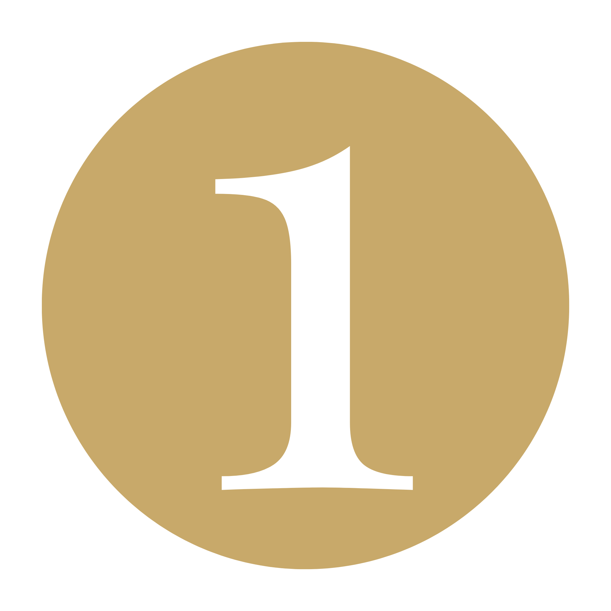 Gold circle with 1