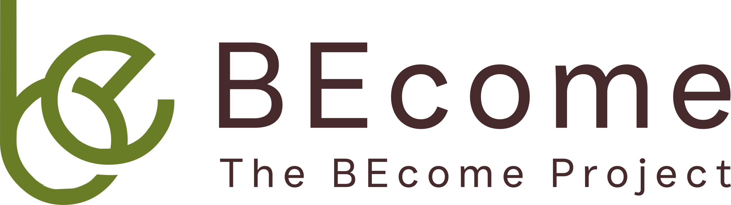 Logo for The Become Project featuring a stylized green 'B' and 'C' with the text 'BEcome' and 'The Become Project' underneath.
