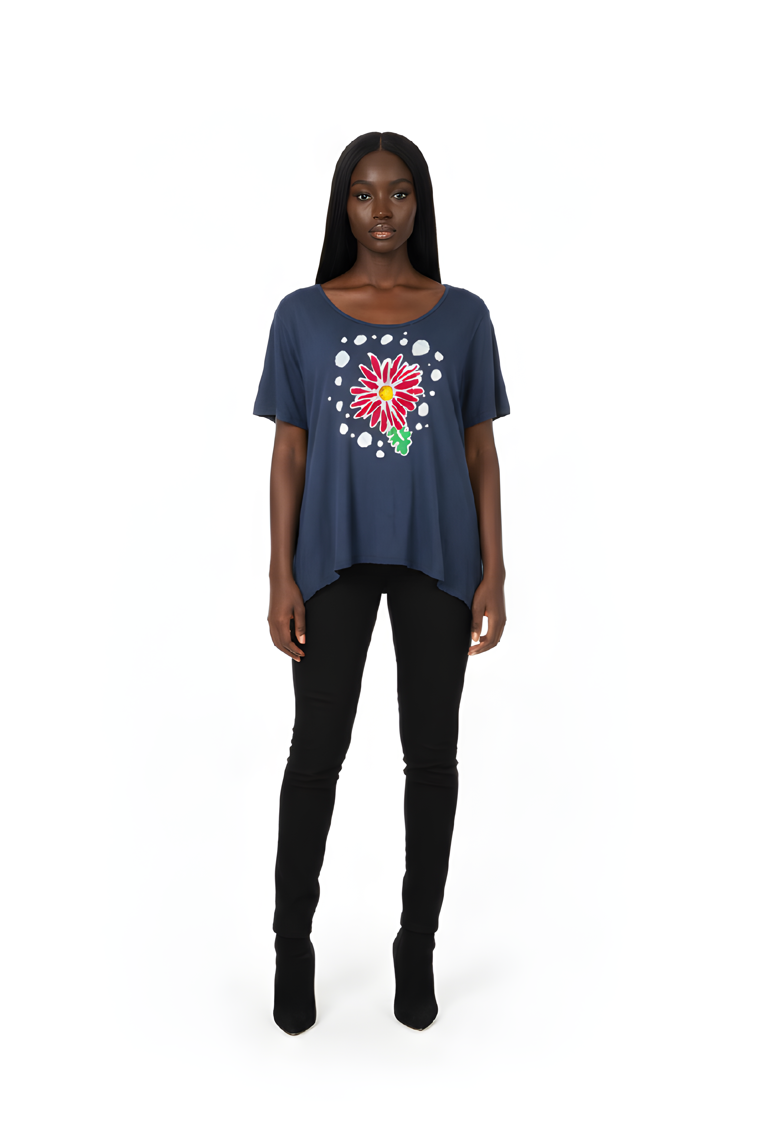 Red Daisy Tunic Shirt 2XL