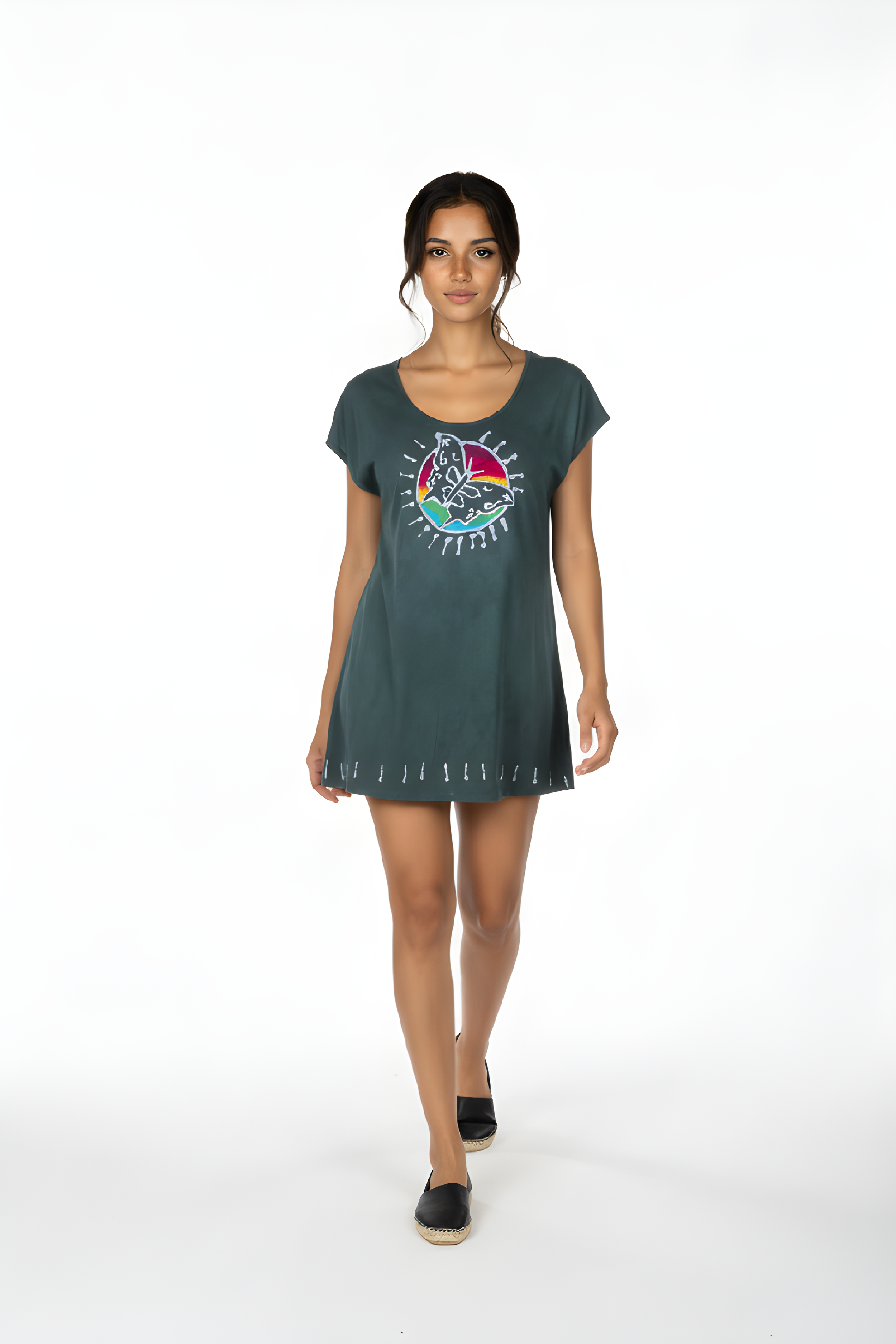 Butterfly Cap Sleeve Dress Large