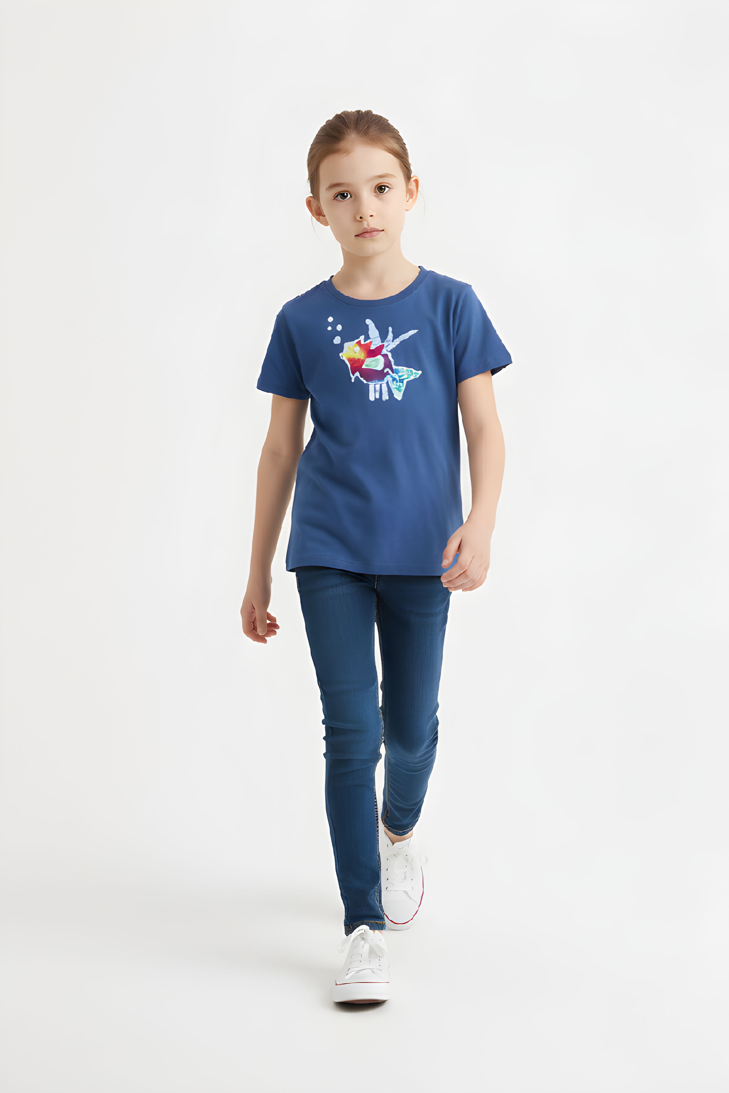 Fish Kids T-Shirt Small (6-8) Blue