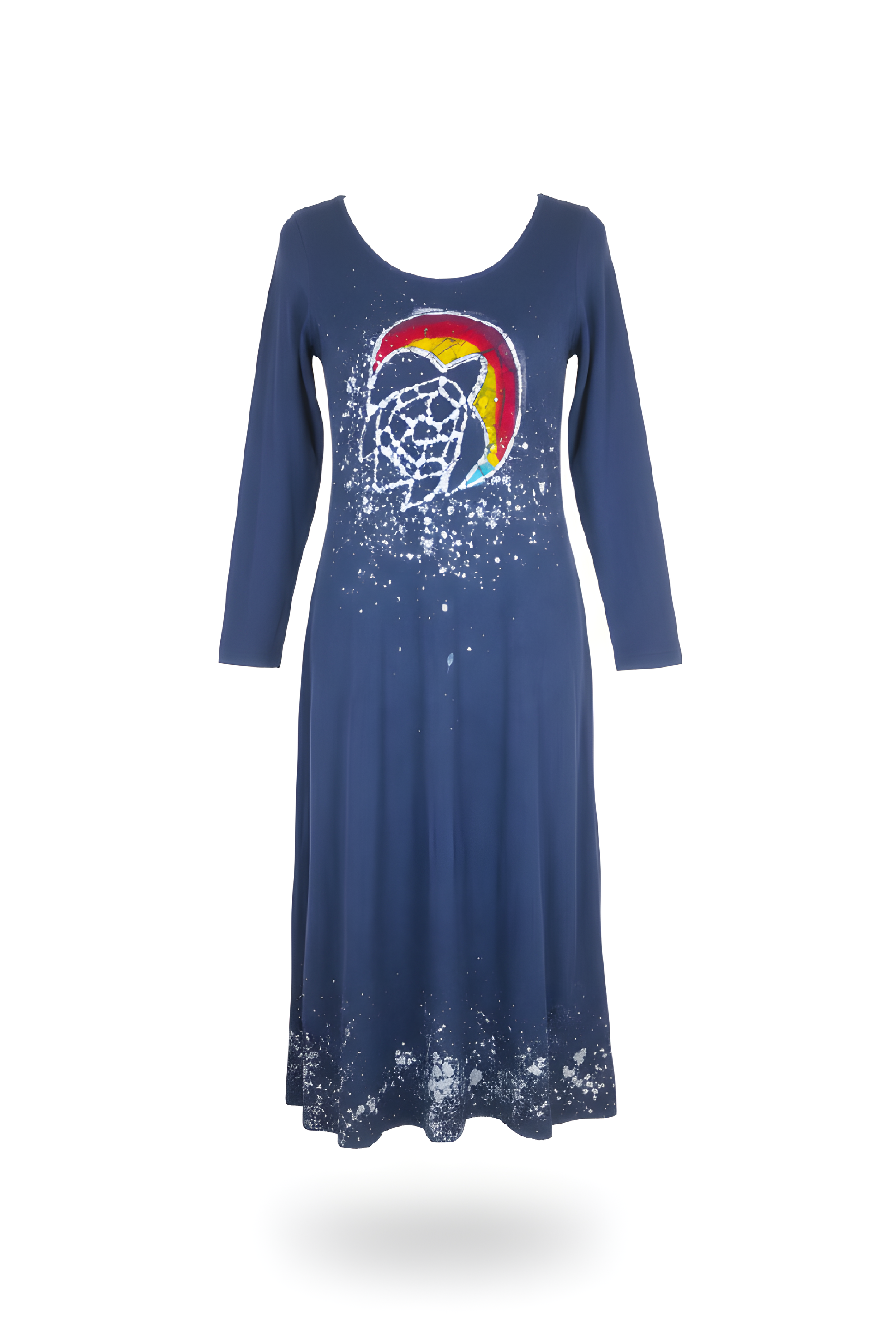 Turtle Long Sleeve Long Play Dress Small Blue