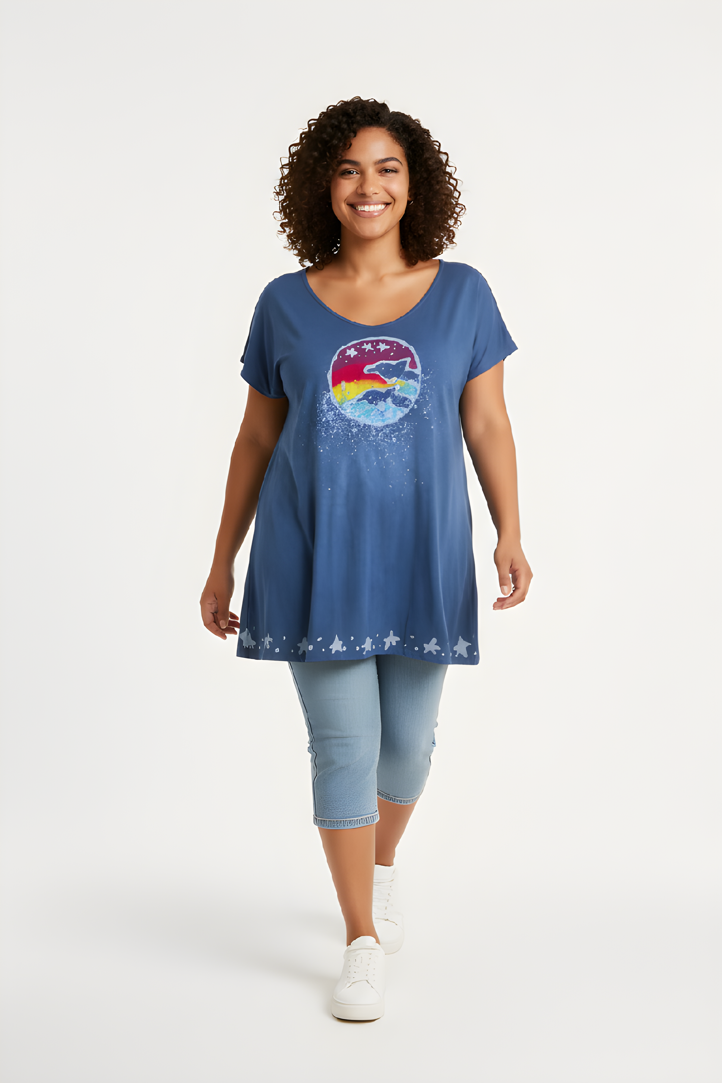 Dolphins Cap Sleeve Dress XL