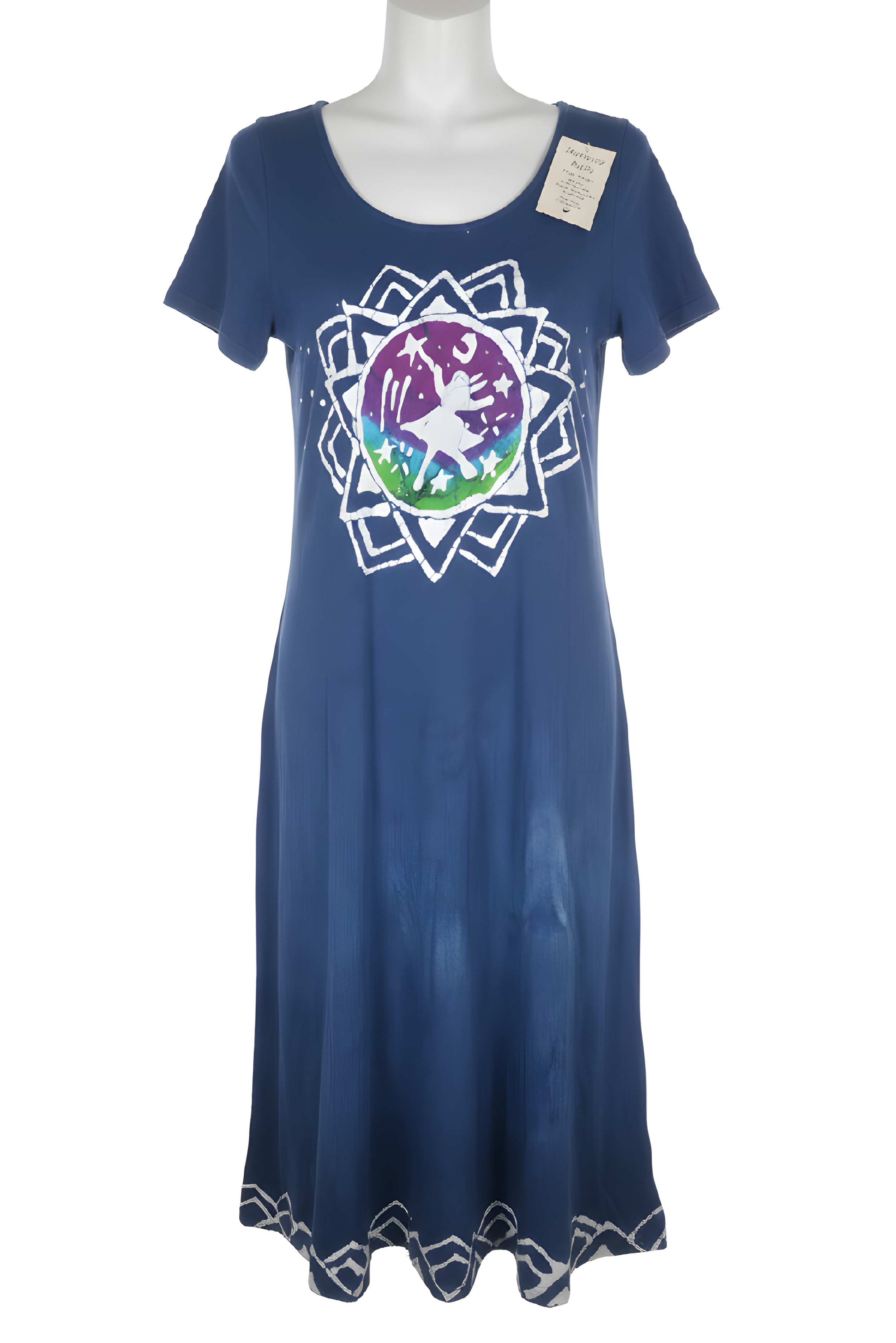 Dancing Girl Short Sleeve Long Play Dress Small Blue