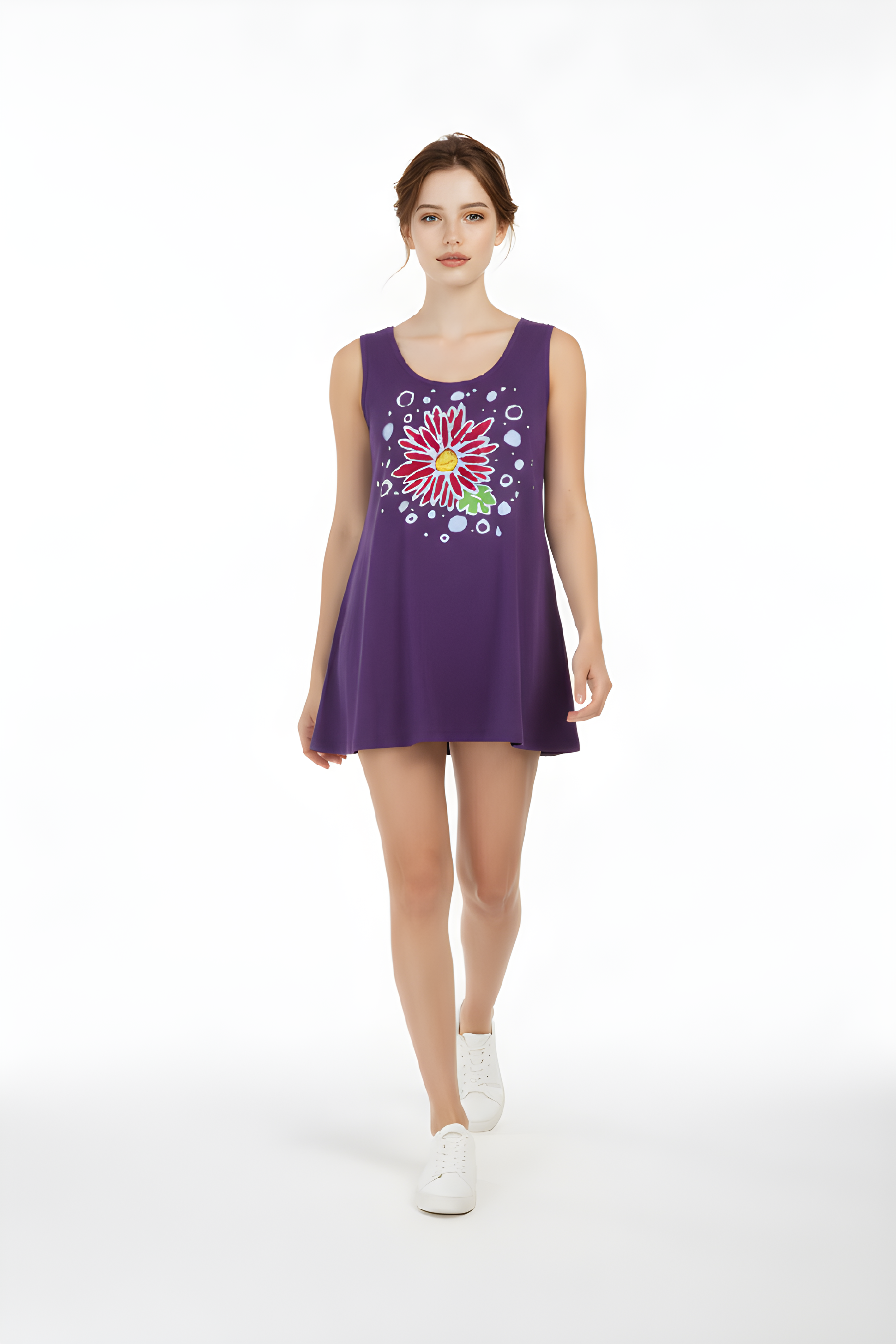 Red Daisy Tank Play Dress Medium