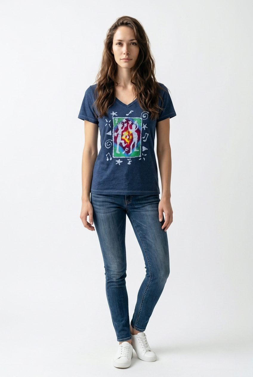 Dancing People V-Neck Medium