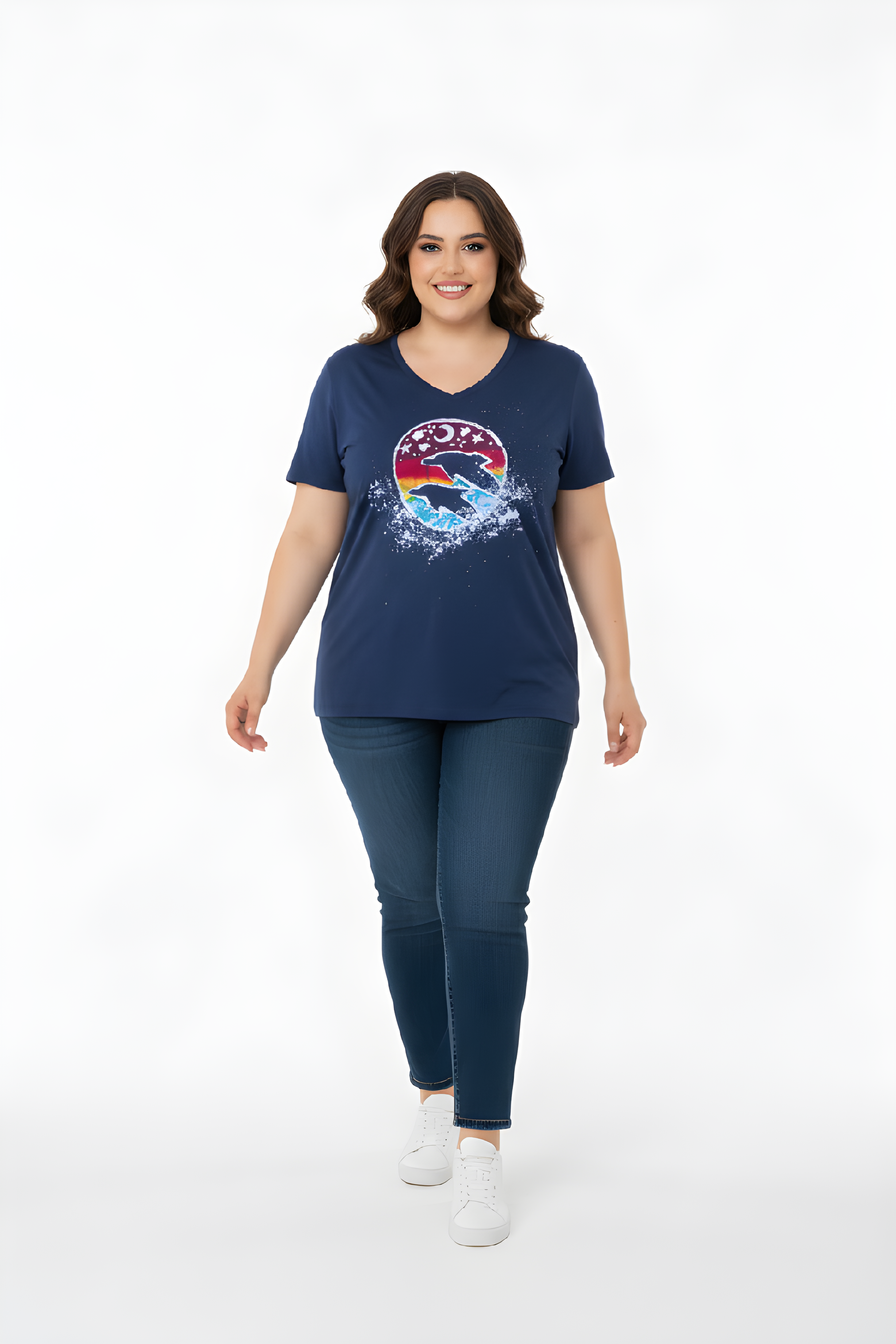 Dolphins V-Neck 2XL