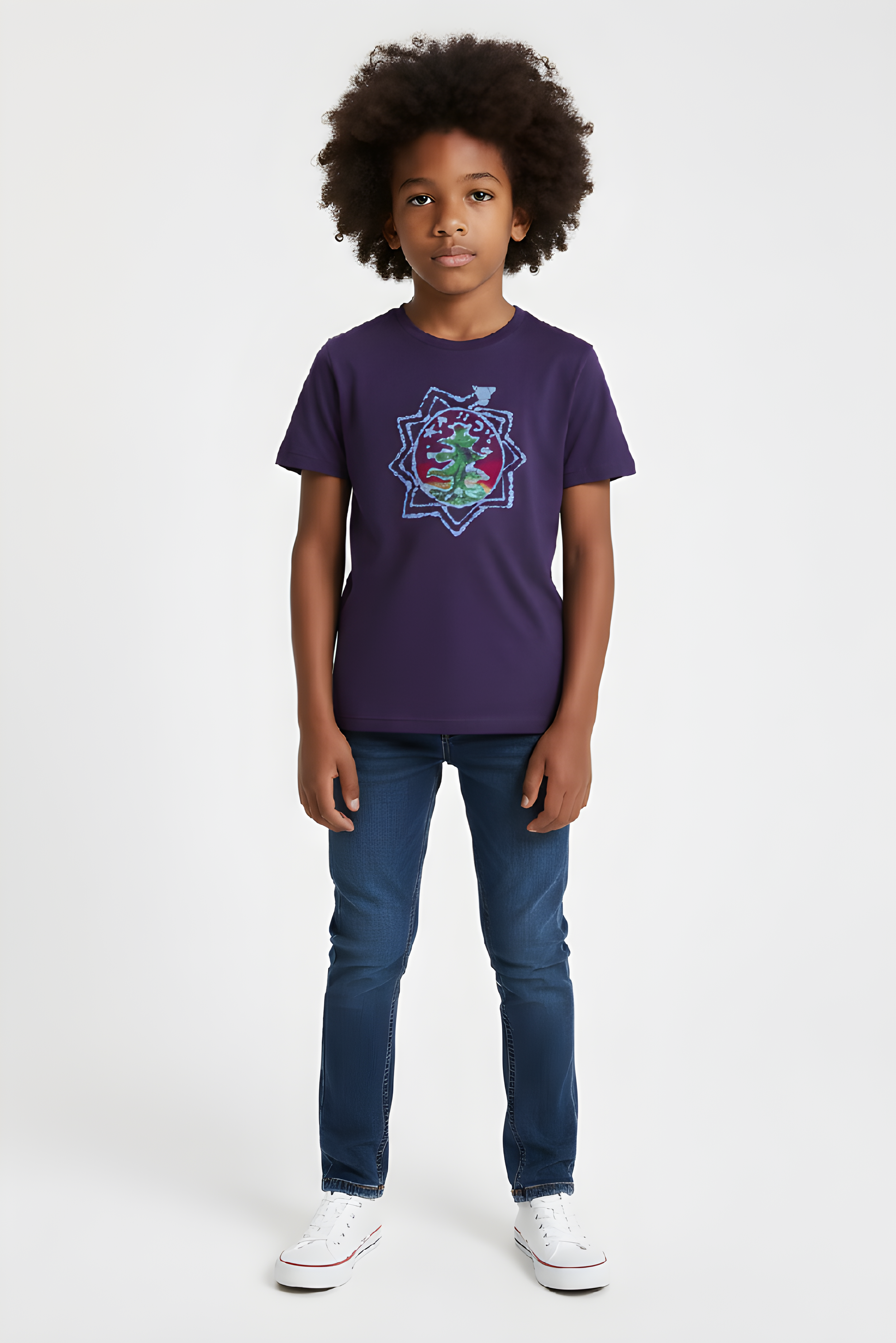 Tree Kids T-Shirt Small (6-8) Purple