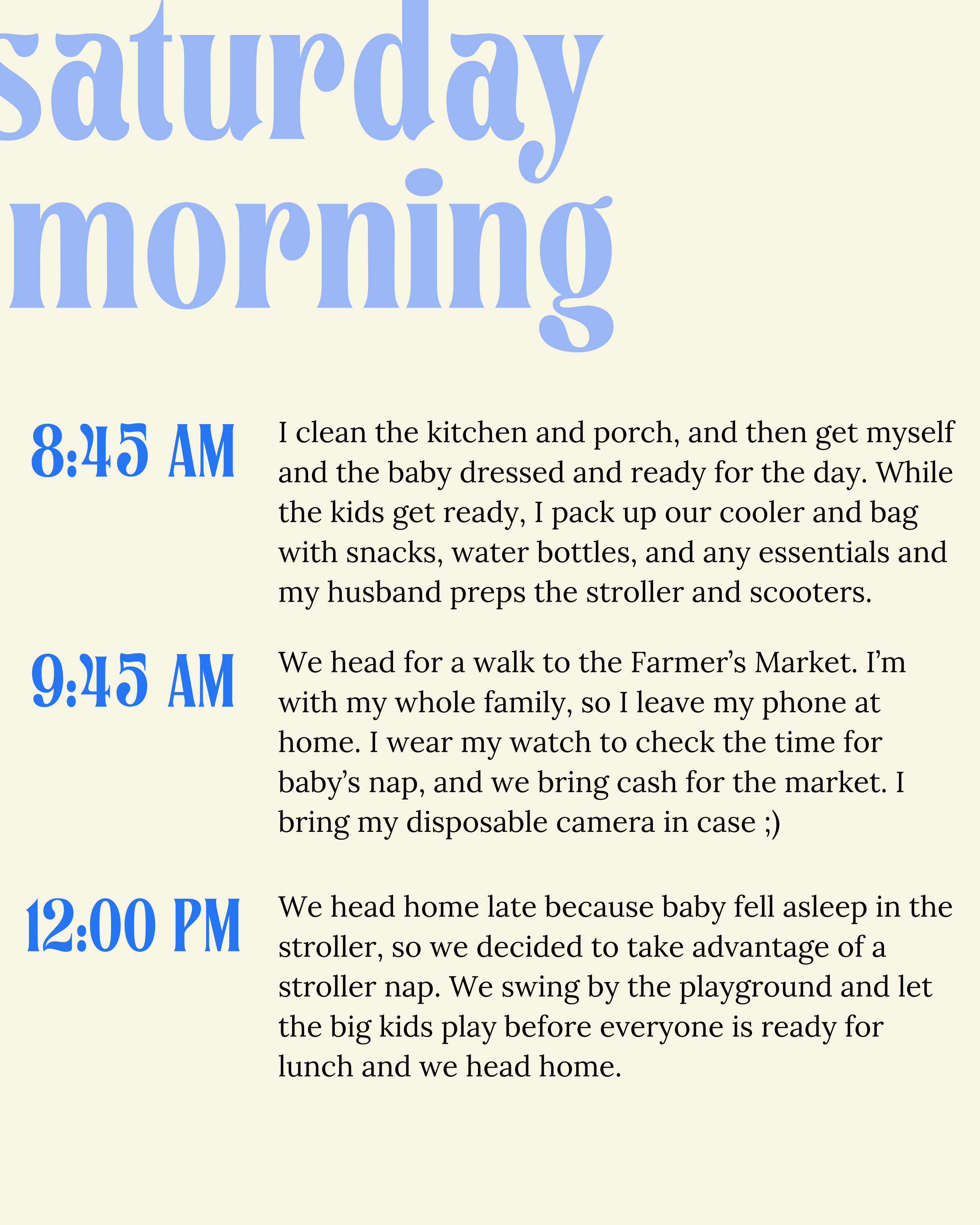 a low-screen weekend in the life