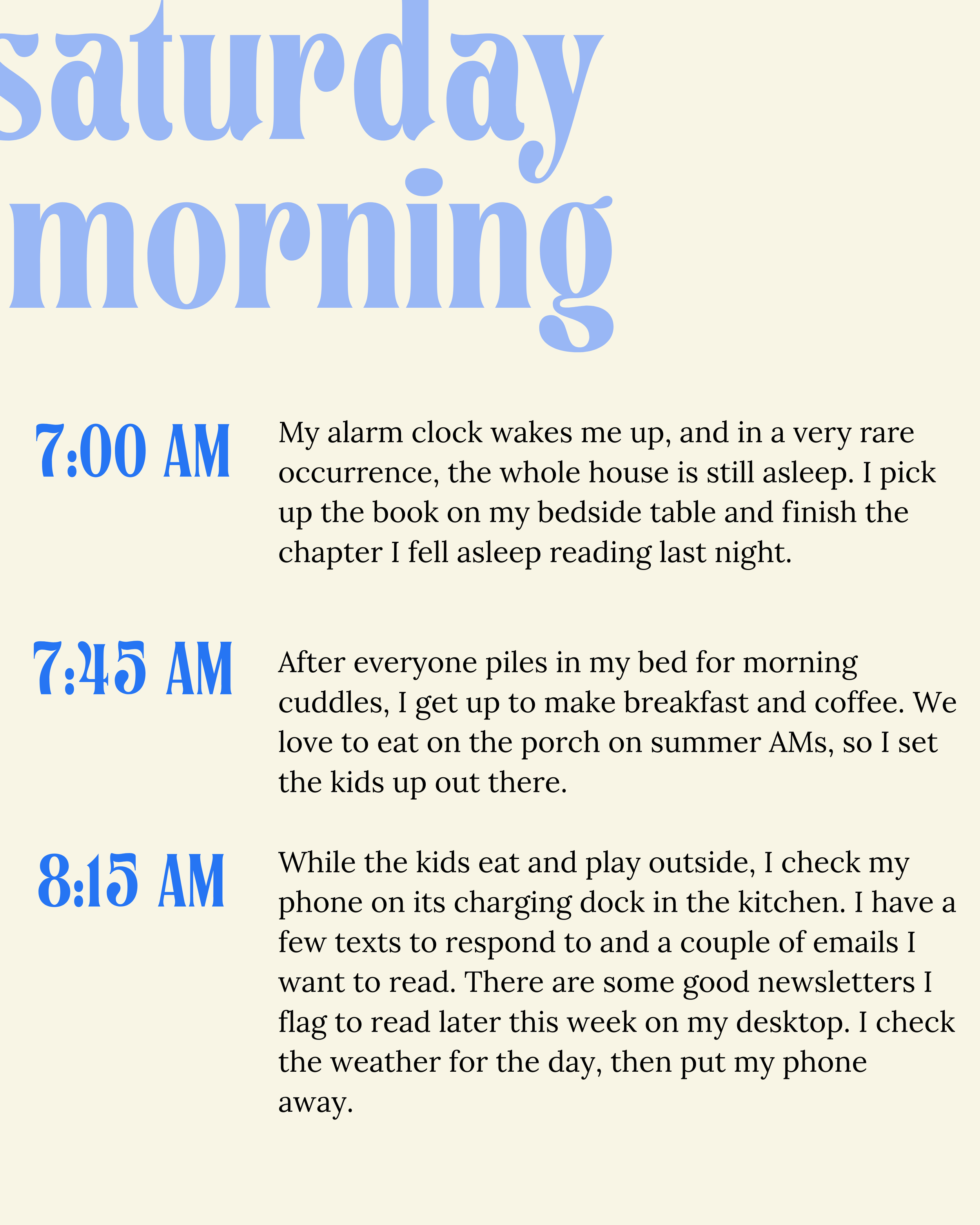 a low-screen weekend in the life