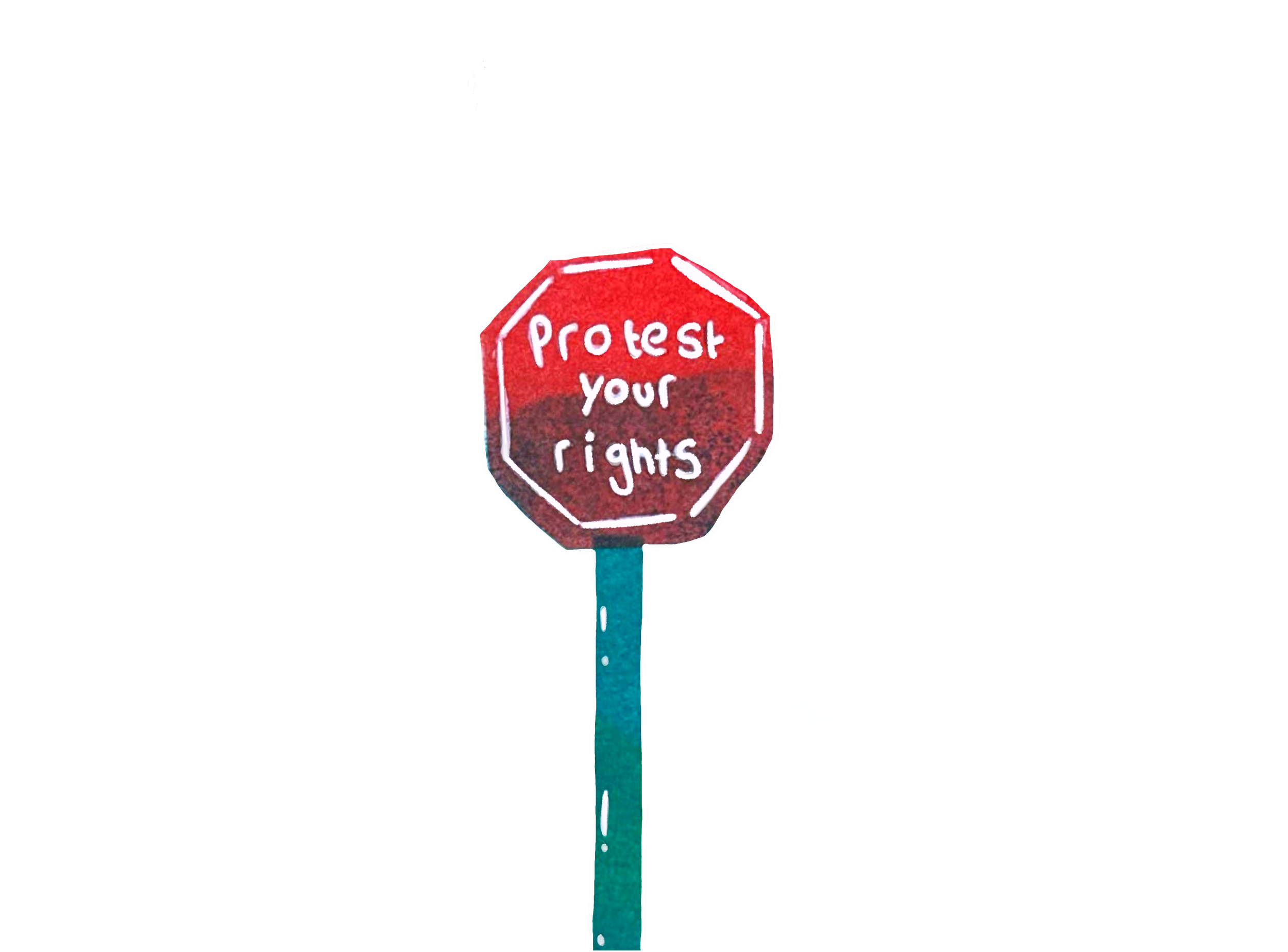 Pochoir protest signs