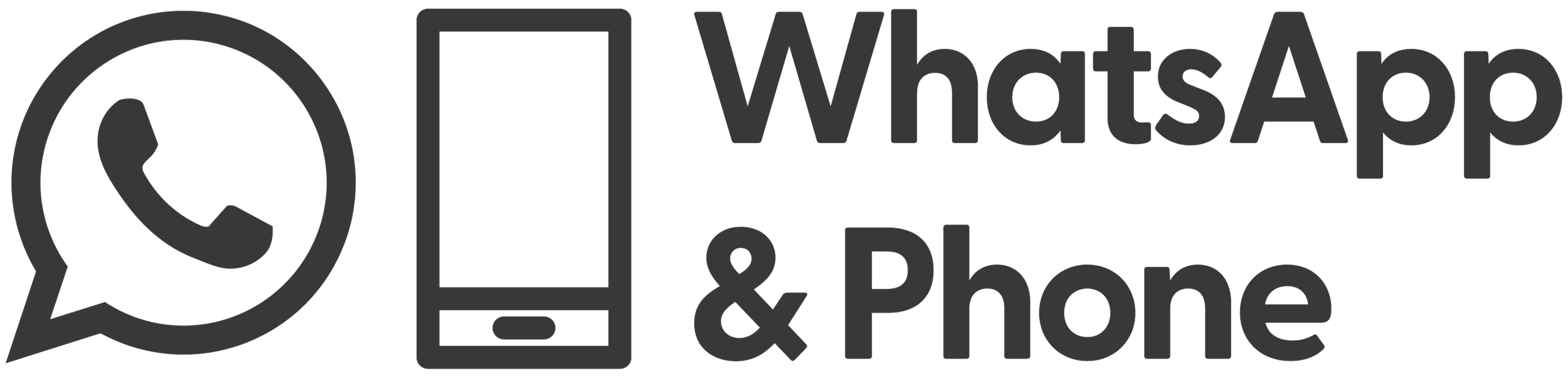 WhatsApp logo with the text "WhatsApp & Phone"