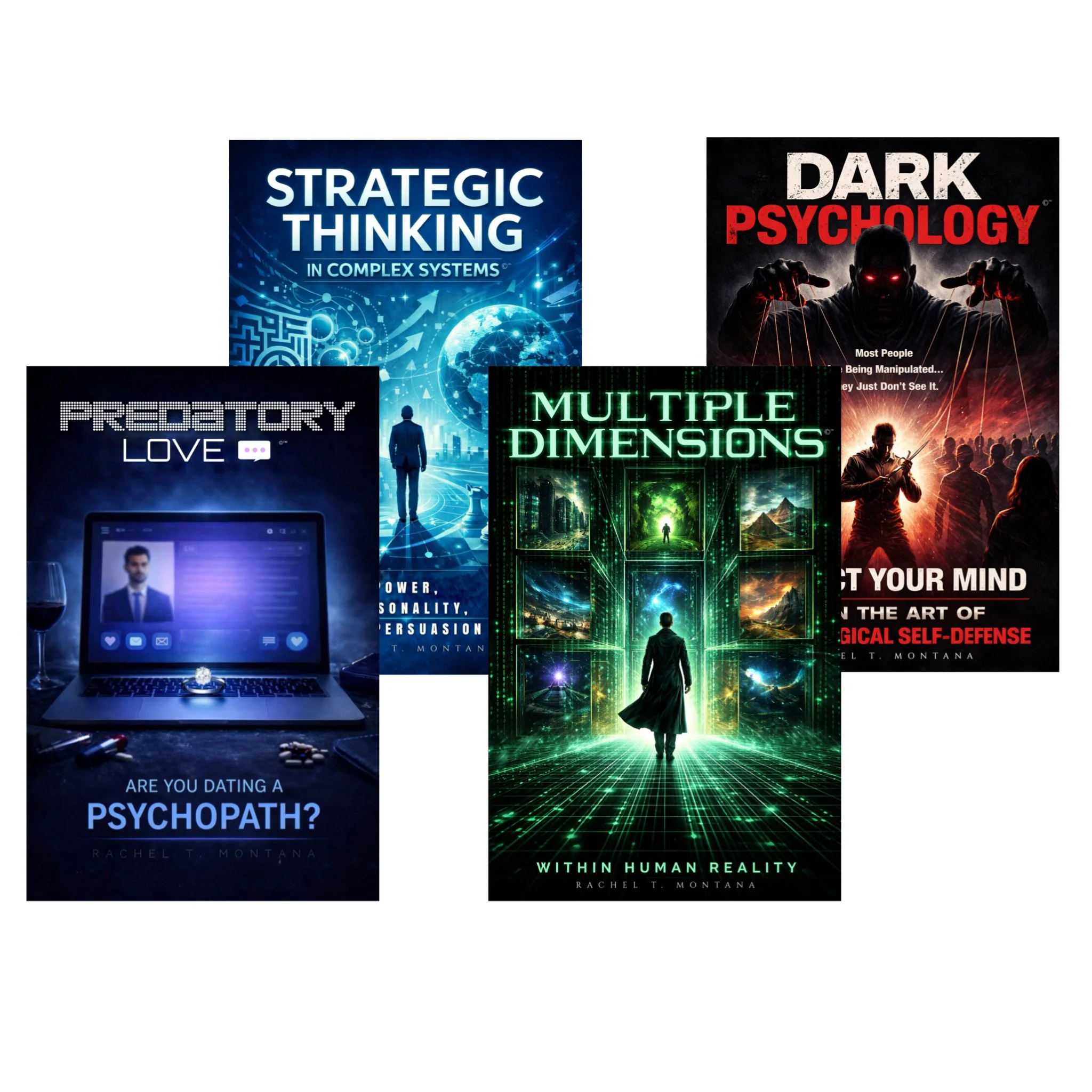 COURSE TITLES: Courses include PREDATORY LOVE, STRATEGIC THINKING, MULTIPLE DIMENSIONS, and DARK PSYCHOLOGY. Helps individuals learn more about anthropology, symbols, archetypes, psychology, history, self, integration, peace, mental health.