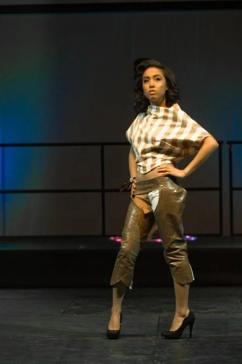 Miza G wearing Cowgirl Electra Chaps, top and Shorts created for Strut Fashion show at VCU. Photo credit unknown. 