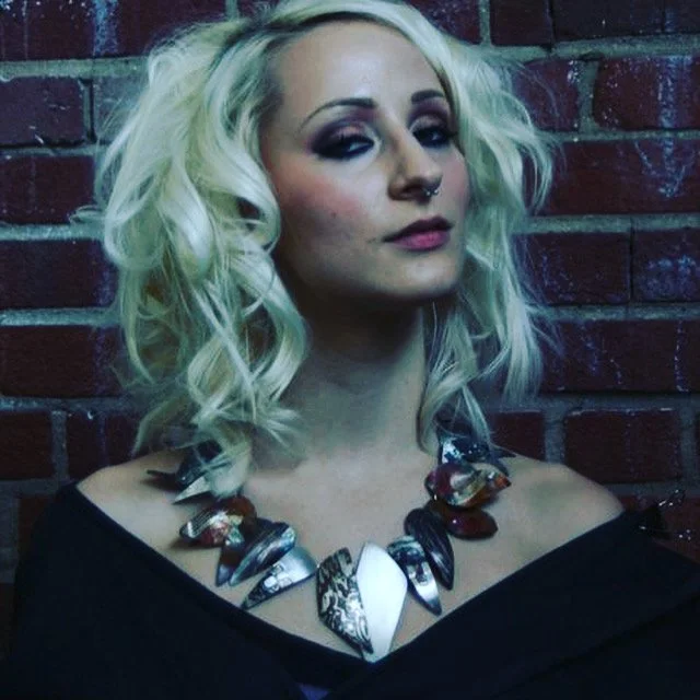 Hannah Elvington wearing custom Cowgirl Electra Mokame and Silver necklace.