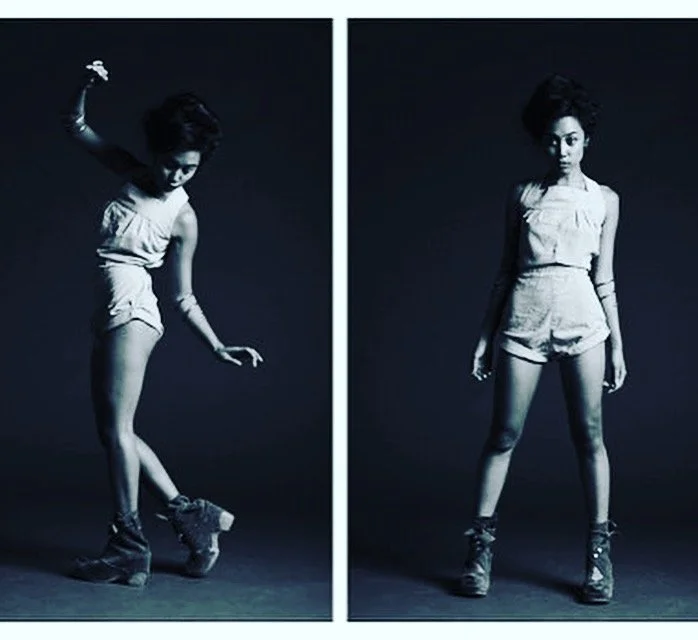 Miza G wearing cowgirl electra custom romper,  bracelets, and shoes. Photo by Tony Hall 