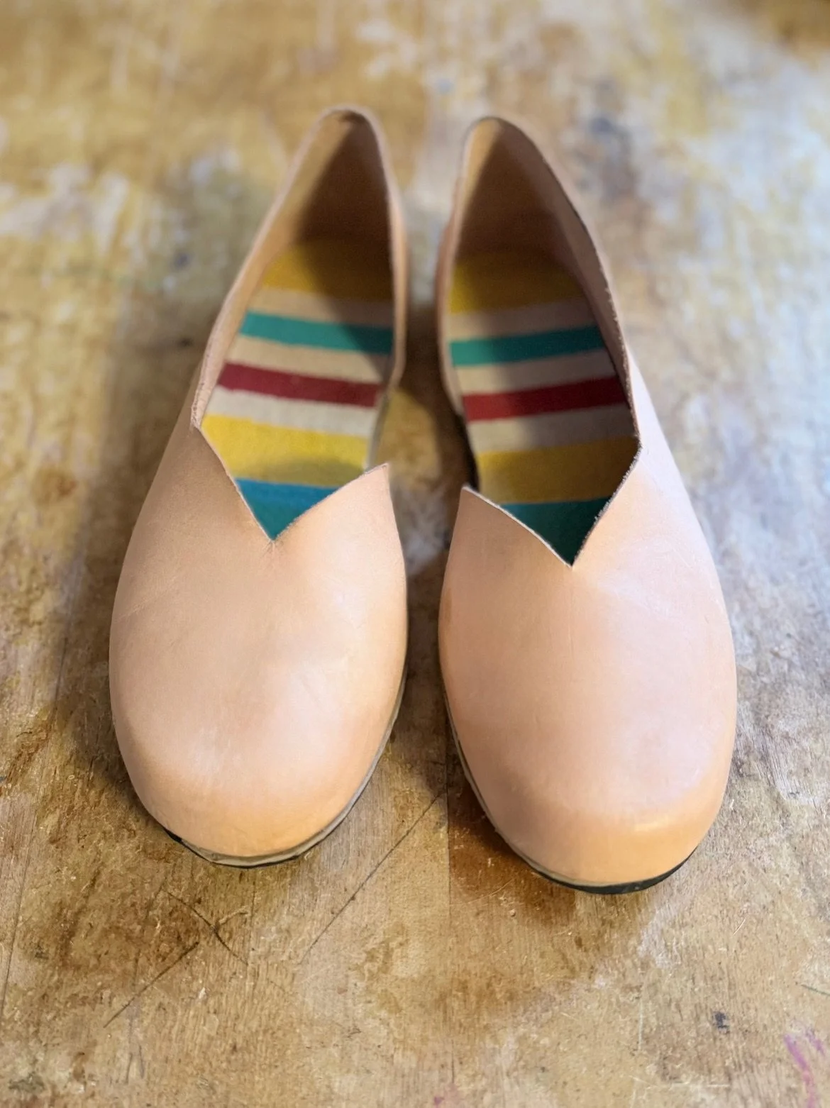 Veg Tan Striped Summer Shoe