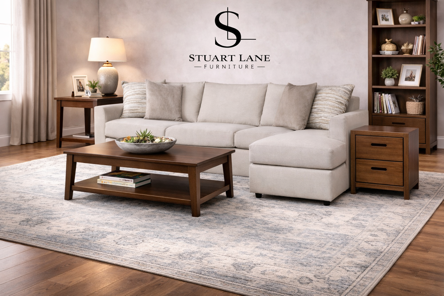 SLC2087 Sectional Corner Sofa (LAF)/Chaise (RAF) in Classic Bleach; is a popular 100% cotton, crisp white slipcover fabric. It offers a tailored, coastal, or casual look with features like rolled arms, welt detailing, and plush down-blend cushions, i