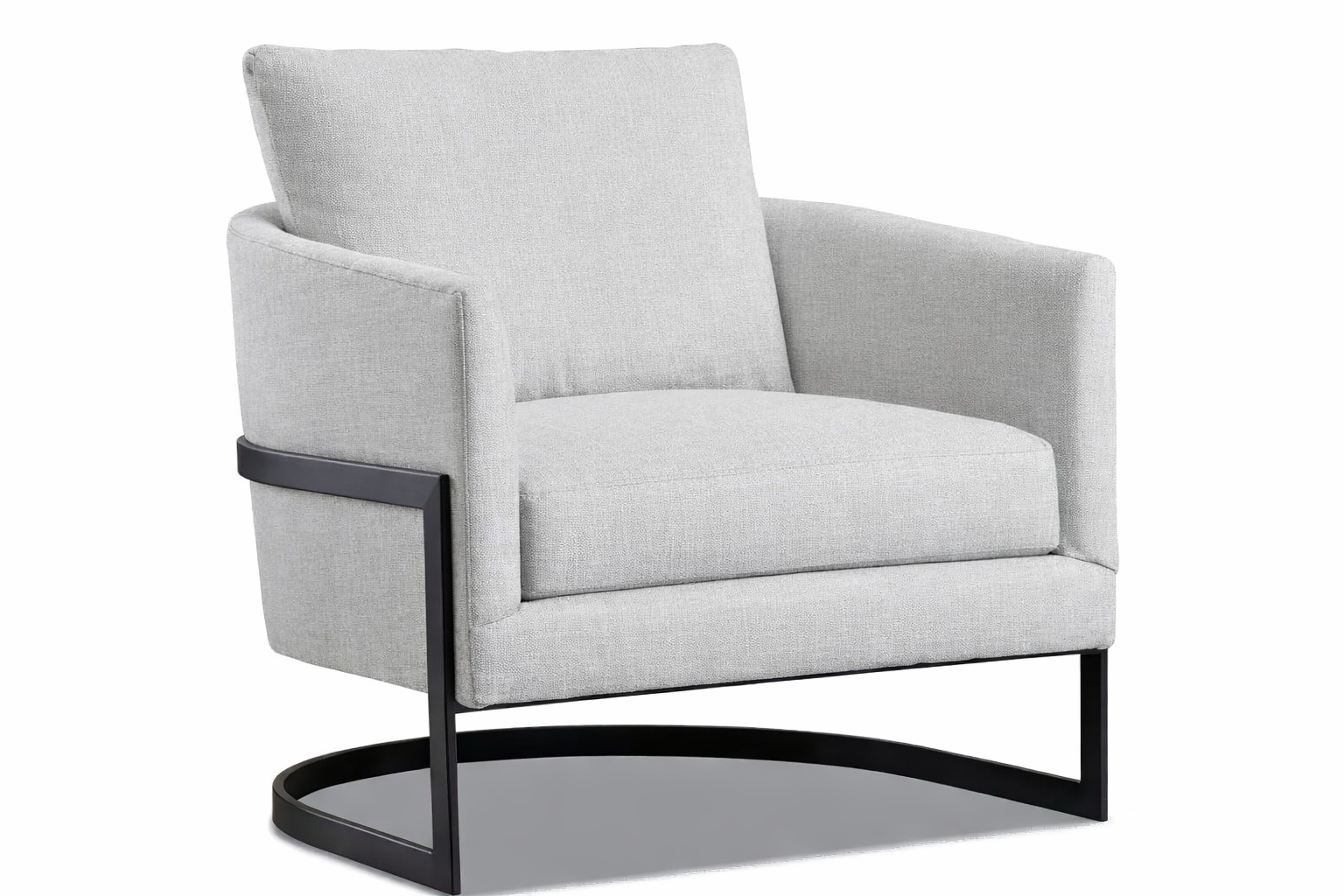 SLF981 Contemporary Upholstered Lounge Chair

Elevate your space with this modern light gray accent chair featuring clean lines and a sleek black metal base. Upholstered in soft, textured fabric, this contemporary lounge chair offers plush seat and b