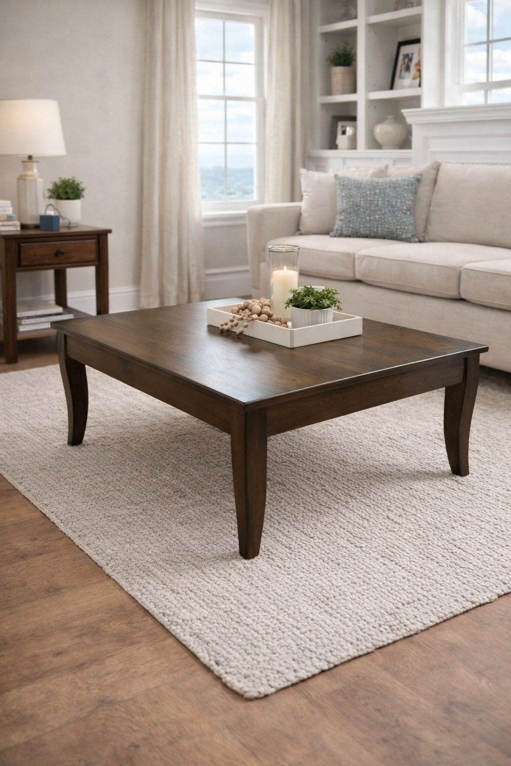 SLF920010TCOFFEE Add timeless style to your living room with this dark wood rectangular coffee table. Featuring clean lines, gently tapered legs, and a rich espresso finish, this versatile table pairs effortlessly with traditional, transitional, and 