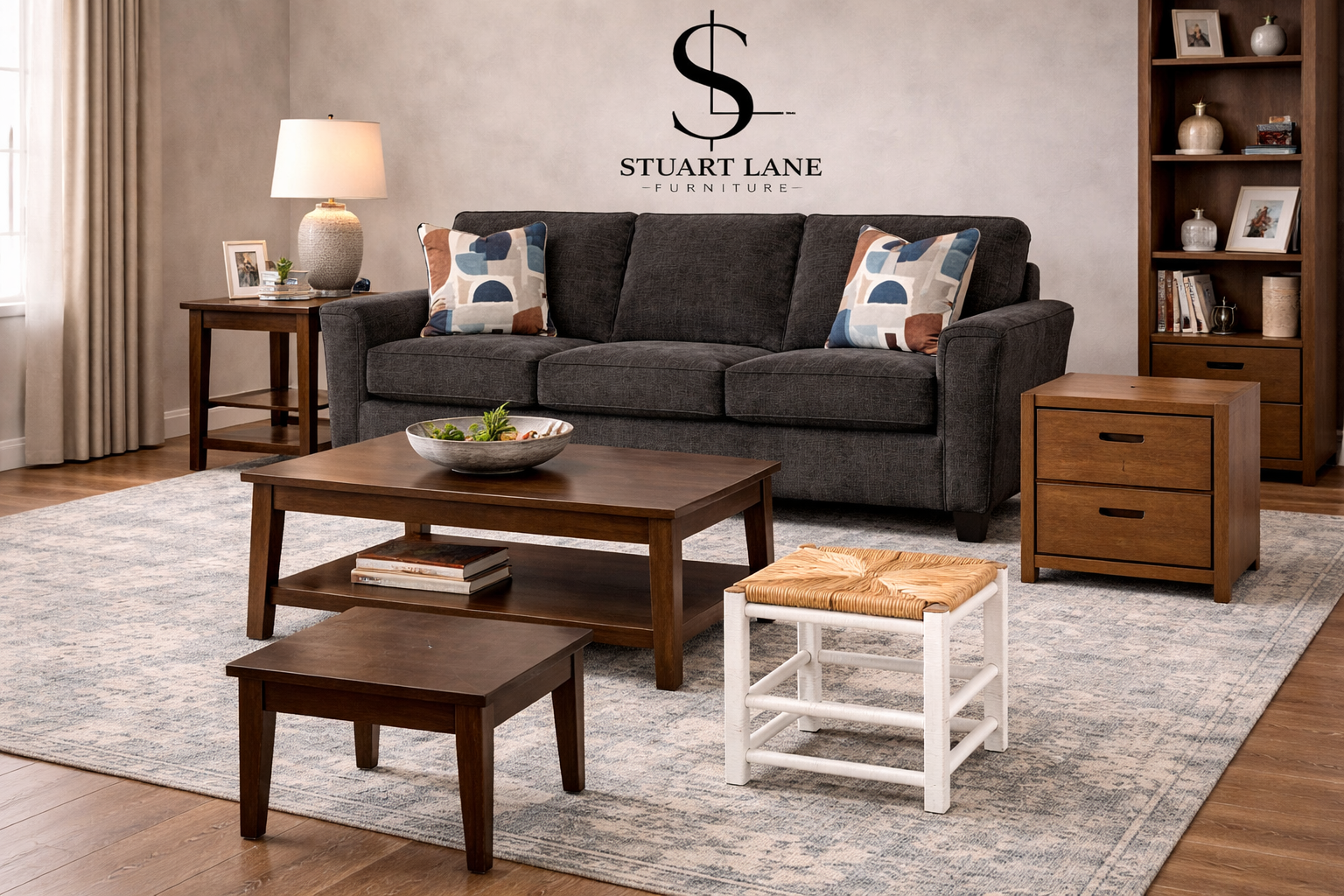 SLF3015-04 Sofa Sleeper  "Dante Dusk" fabric sofa sleeper, available in queen or full pullout beds. Features a soft, plush charcoal chenille cover. 
Key Features and Materials
Fabric: The sofa is upholstered in a soft, plush charcoalchenille cover, w