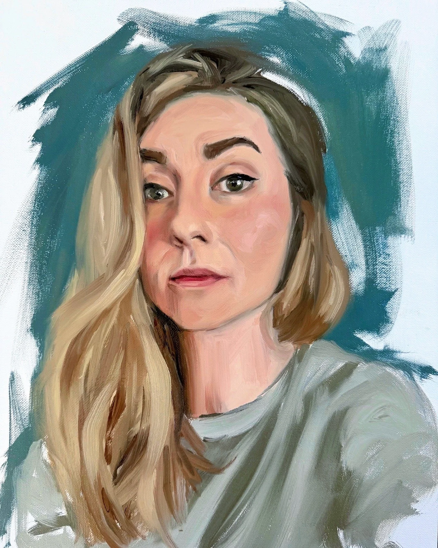 Self Portrait 2025, oil on panel, 12x16