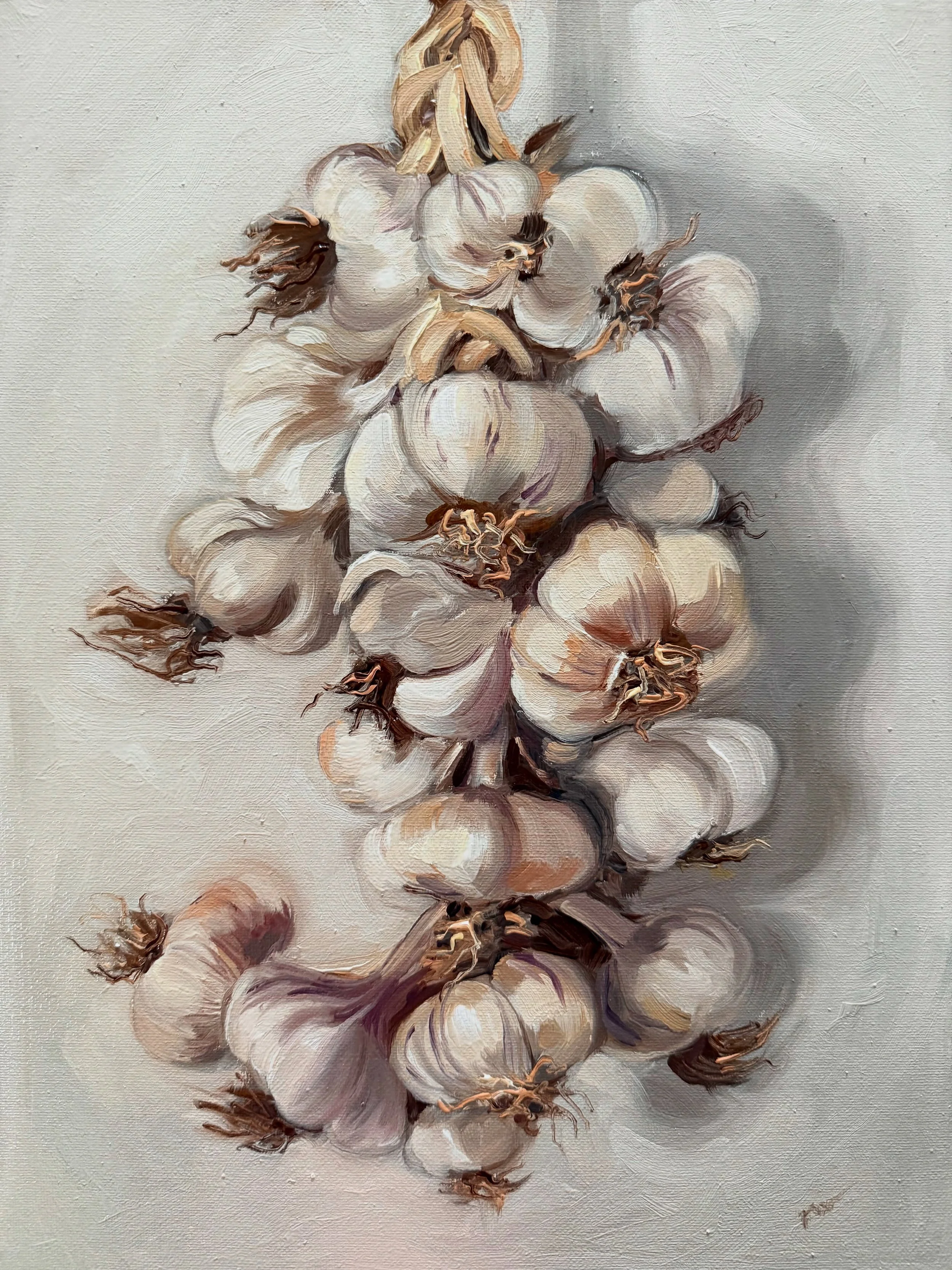 Garlic Braid, oil on canvas, 12x16