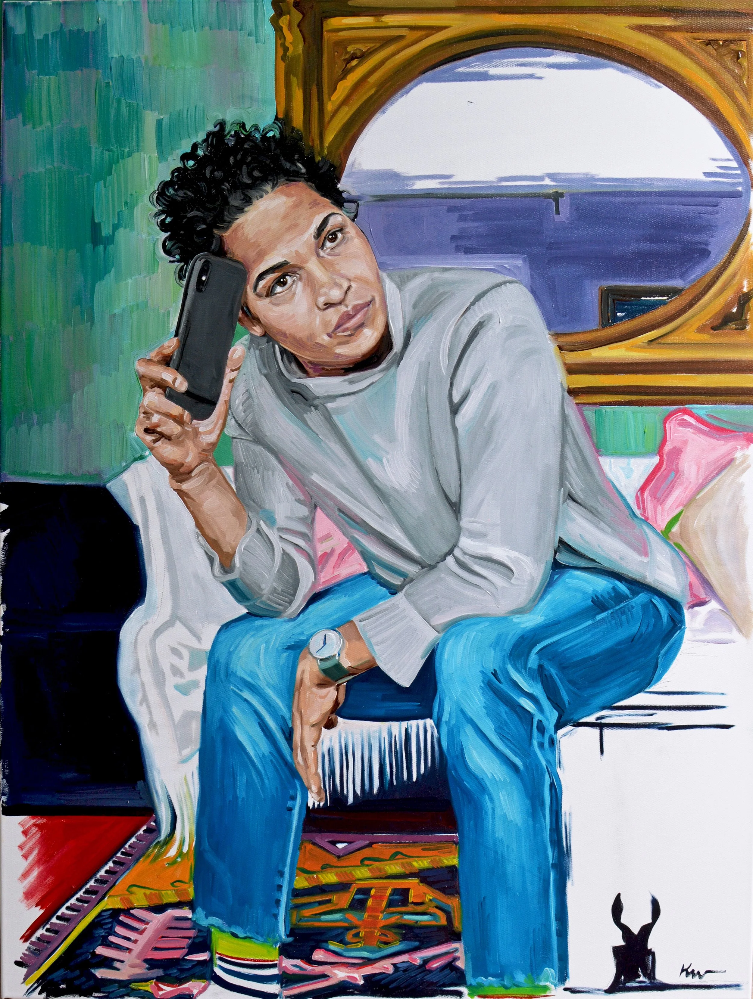 Waiting, oil on canvas