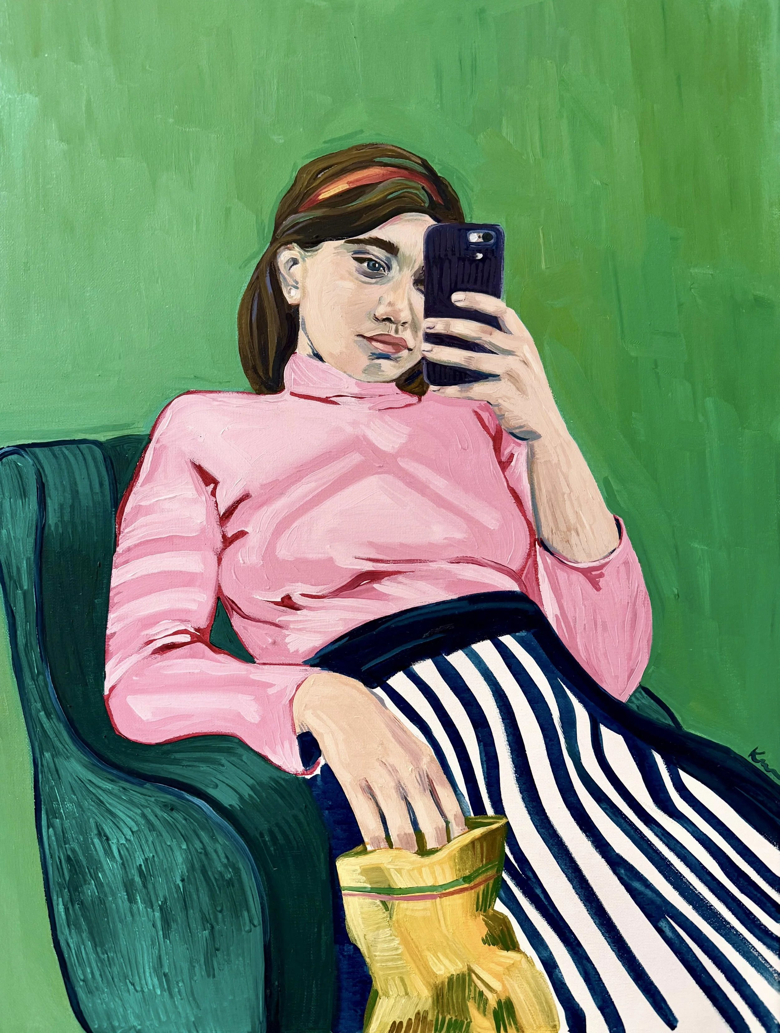 Lunch Break, oil on canvas, 18x24