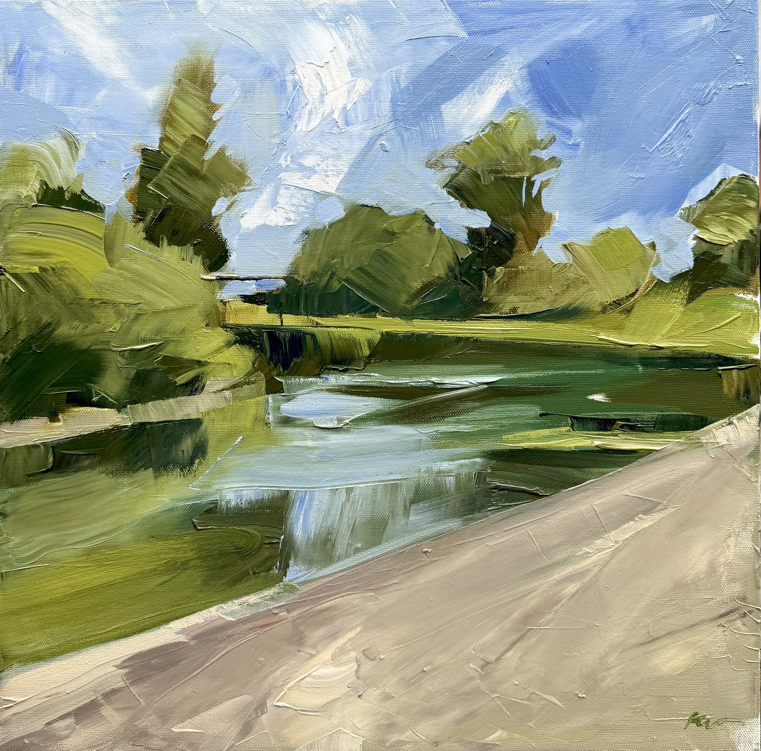River Spot, oil on canvas, 16x16