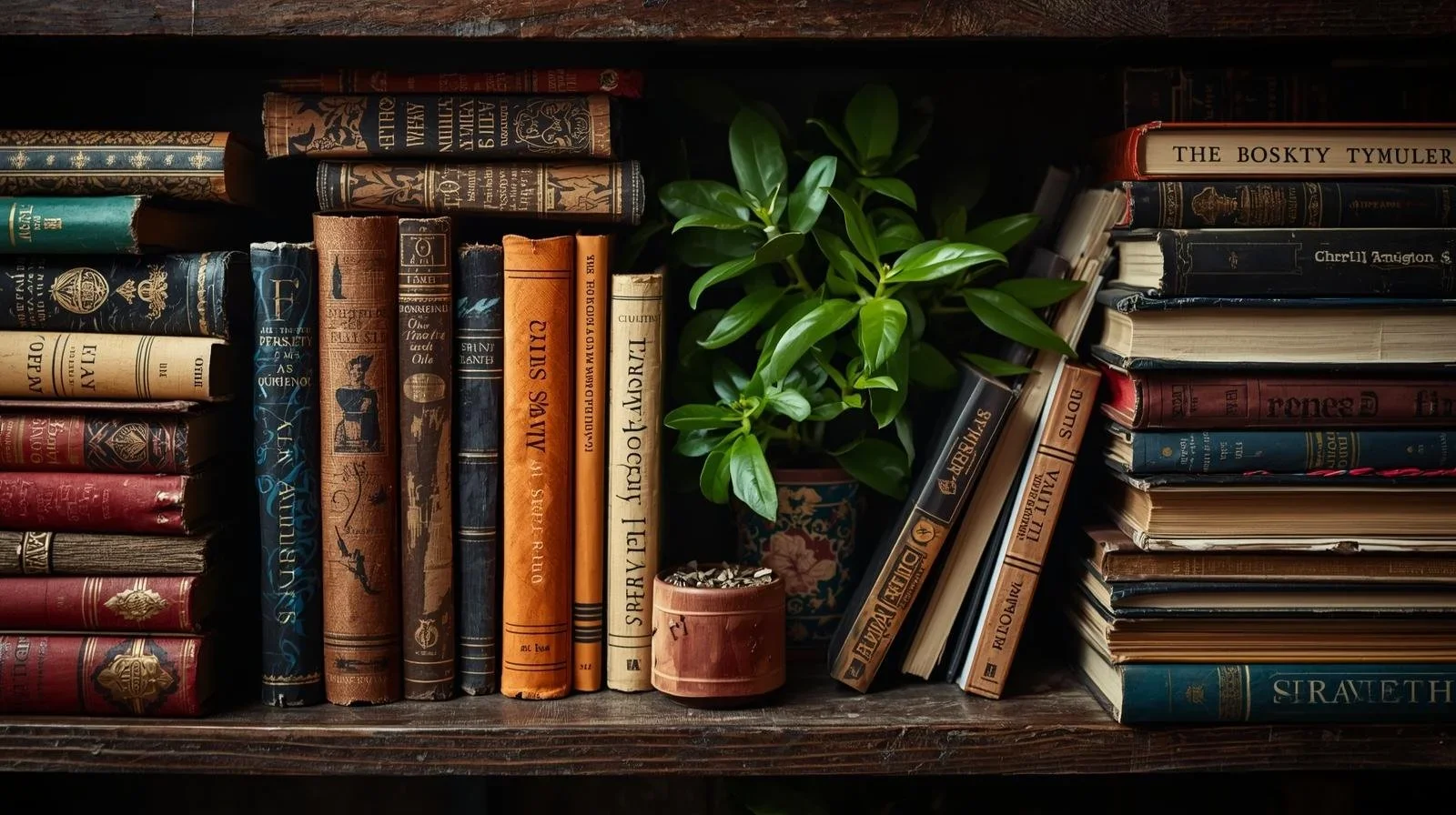 antique books on a shelf about the psychology of growth in therapy