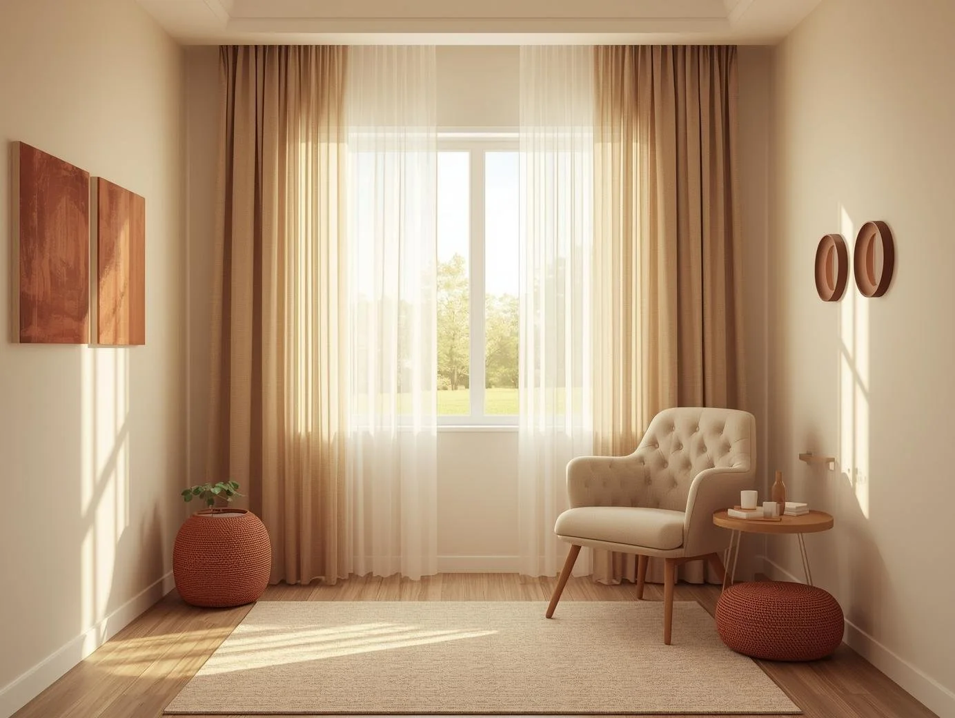 Peaceful sunlit therapy office in Illinois for mindfulness-based therapy.